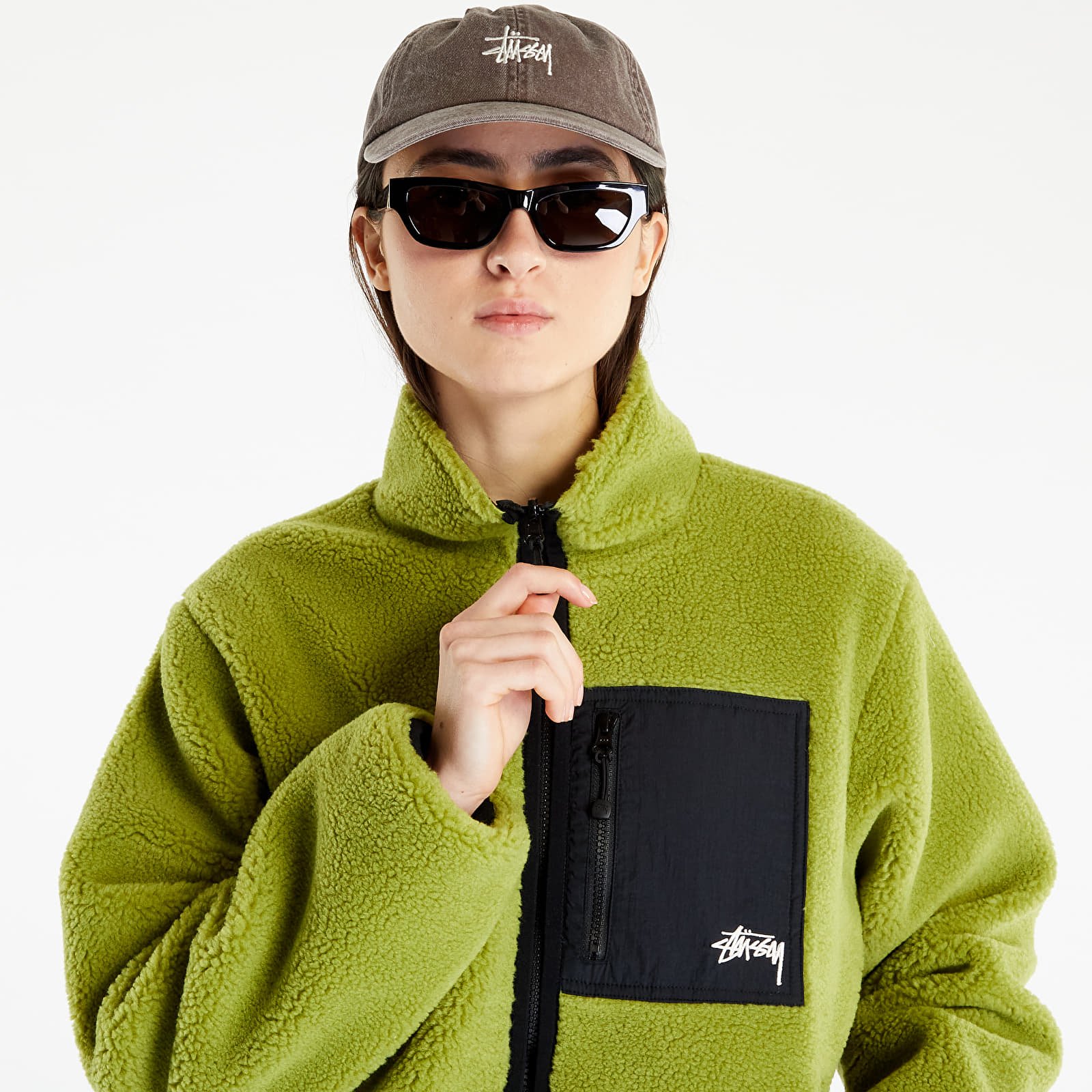 Jackets Stüssy Sherpa Reversible Jacket UNISEX Moss Green/ Black