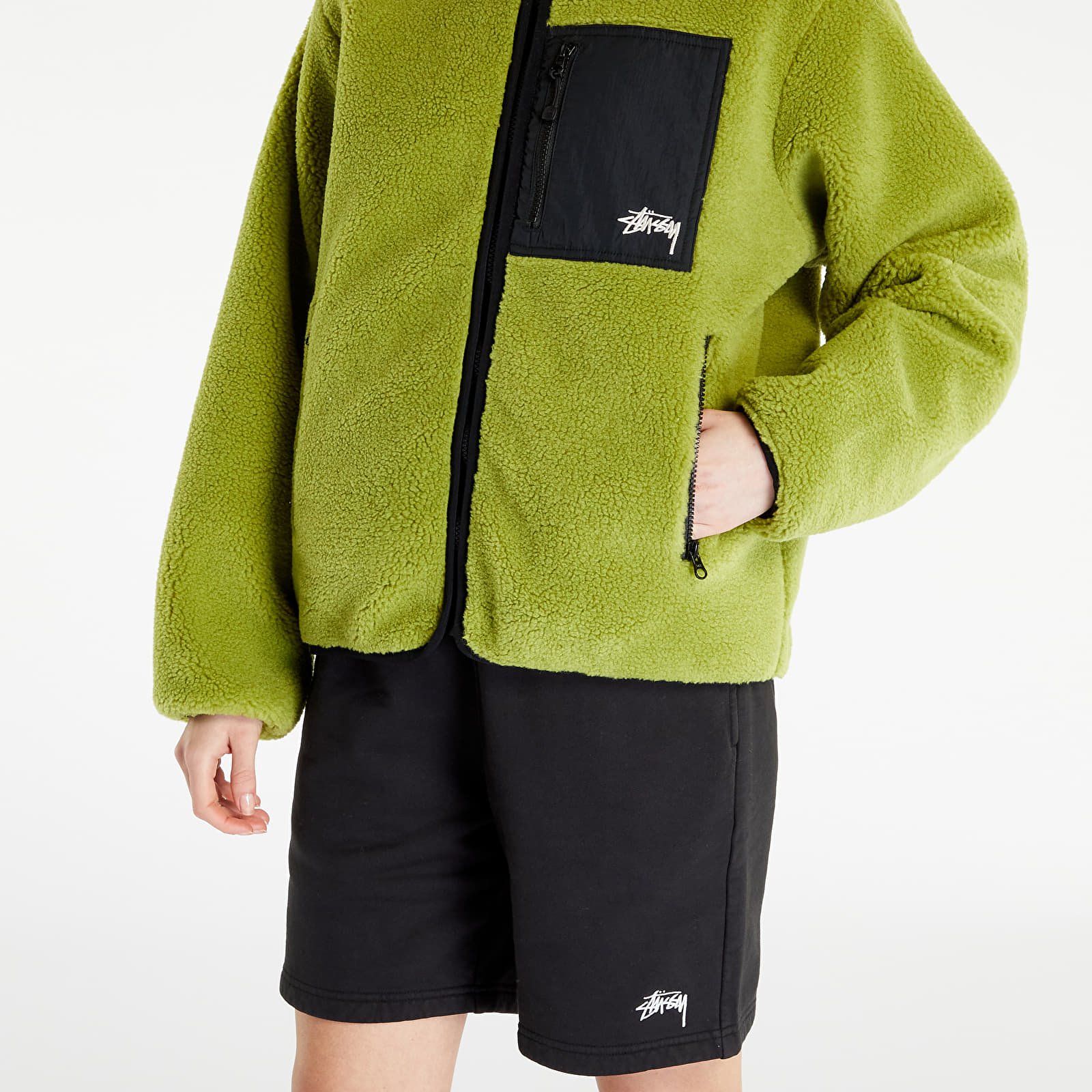 Jackets Stüssy Sherpa Reversible Jacket UNISEX Moss Green/ Black