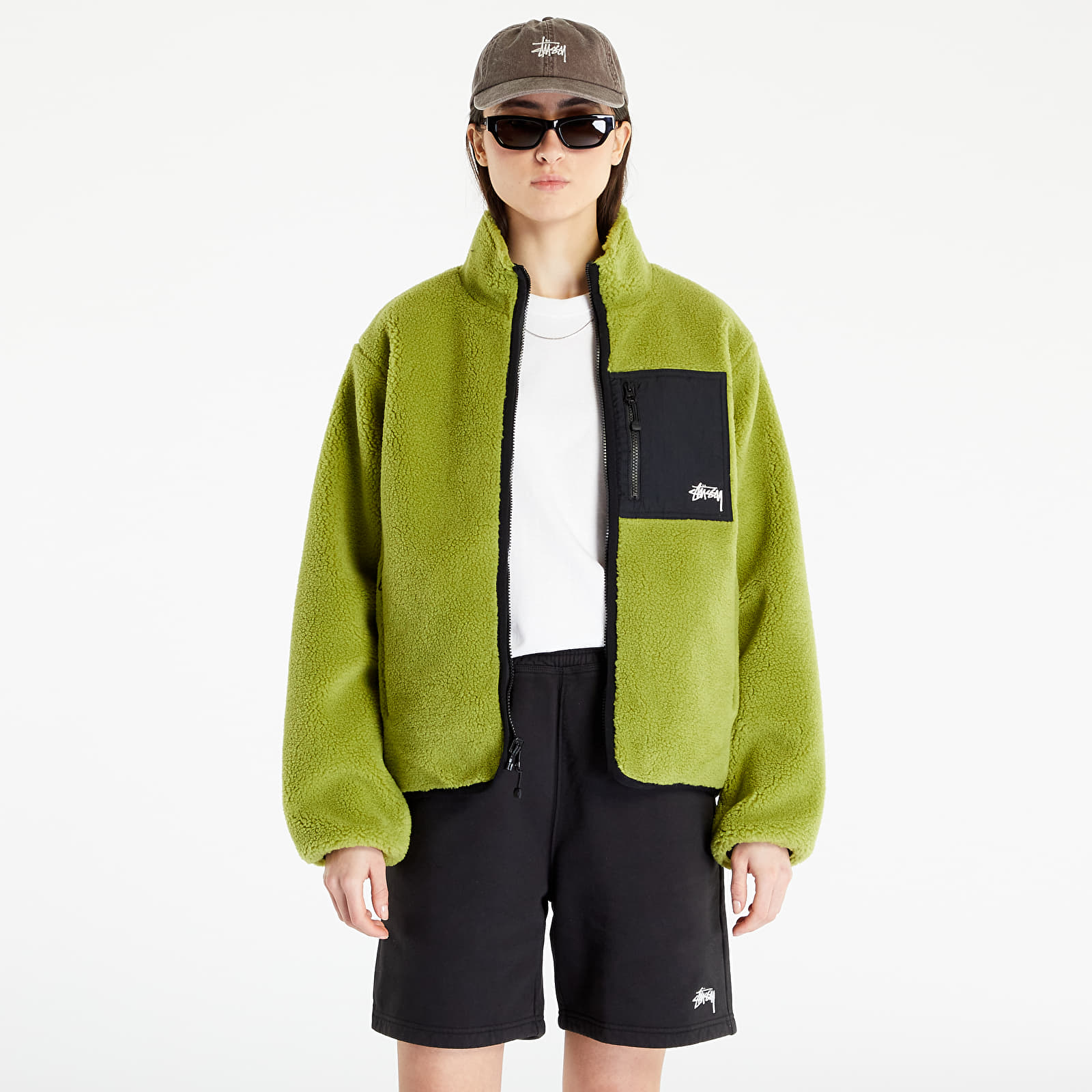 Jackets Stüssy Sherpa Reversible Jacket UNISEX Moss Green/ Black