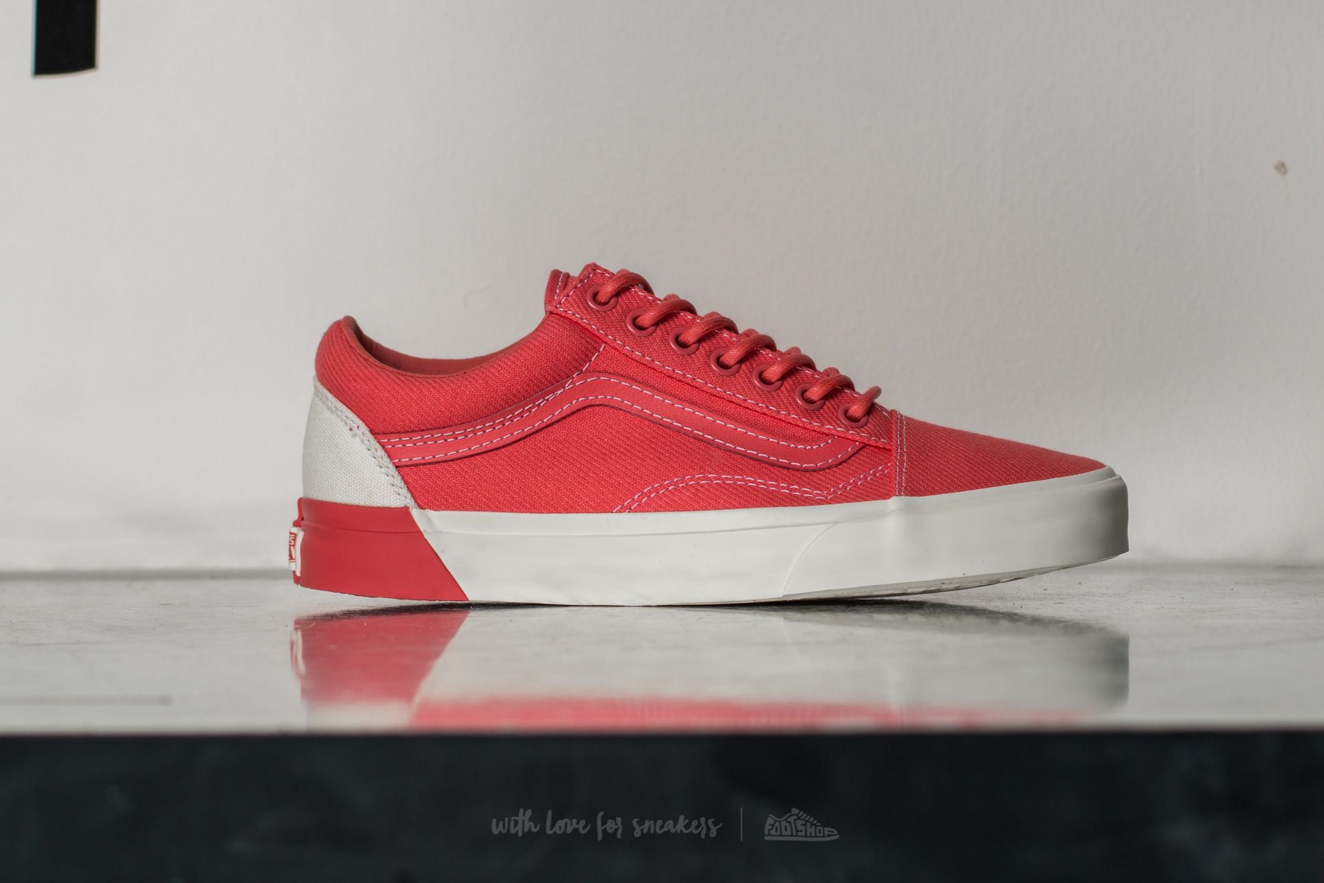 Vans old skool dx white red store