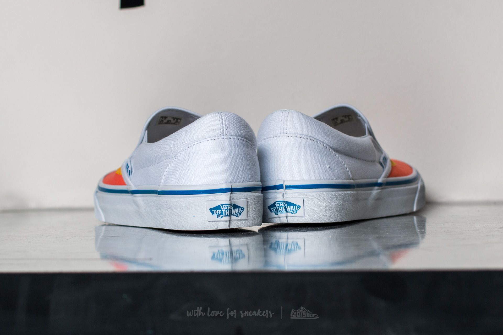 Vans rainbow true white slip on cheap