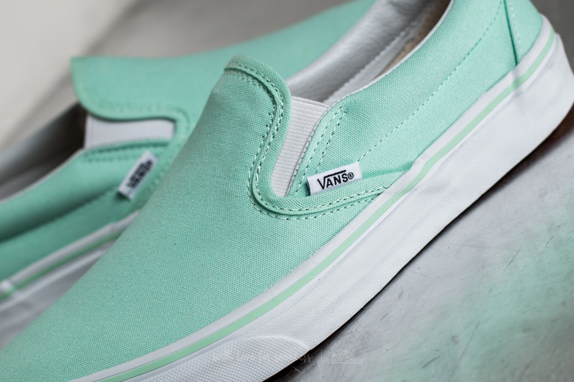 Vans slip best sale on mint green