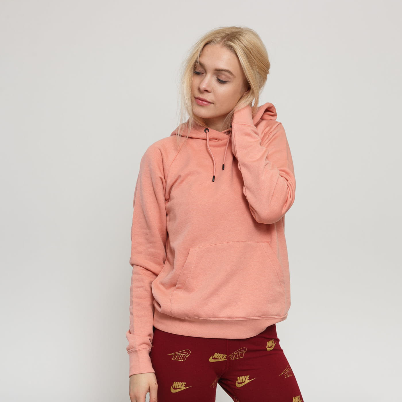Mikiny a svetre Nike NSW Essential Fleece Pullover Hoodie Atmosphere/ White