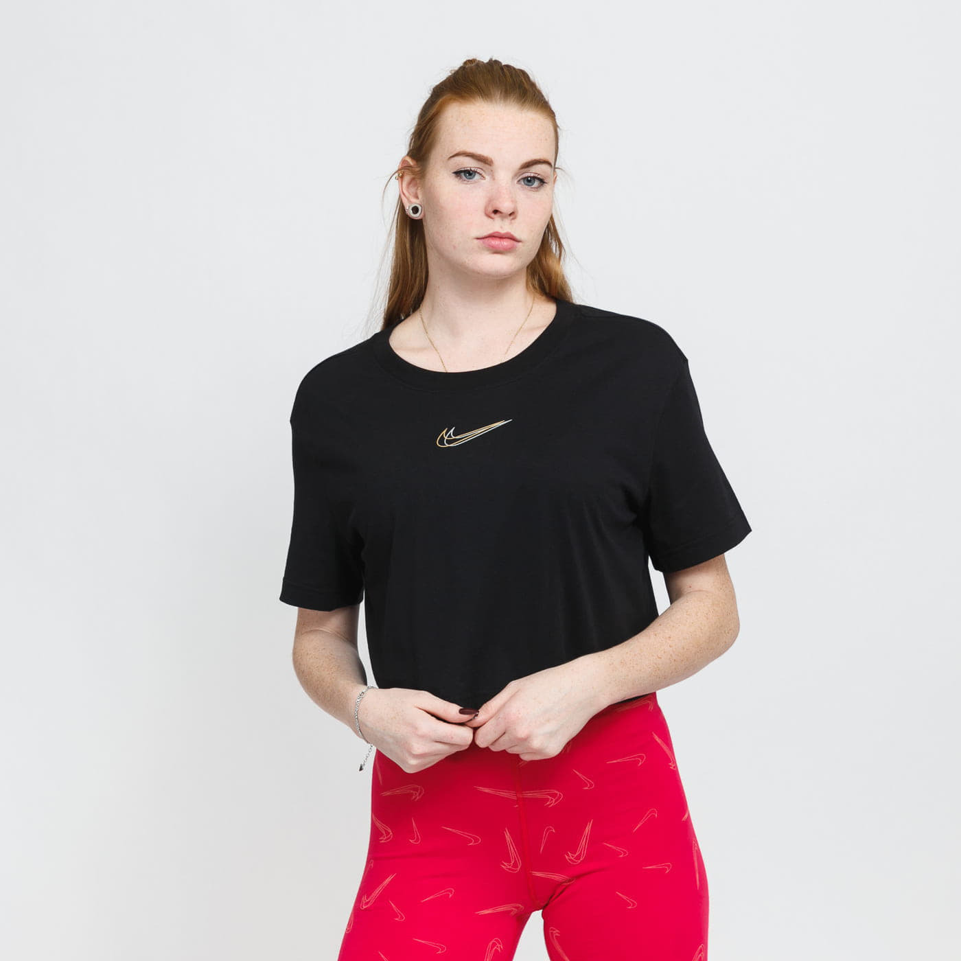 Levně Nike Sportswear Crop Short Sleeve Tee Black
