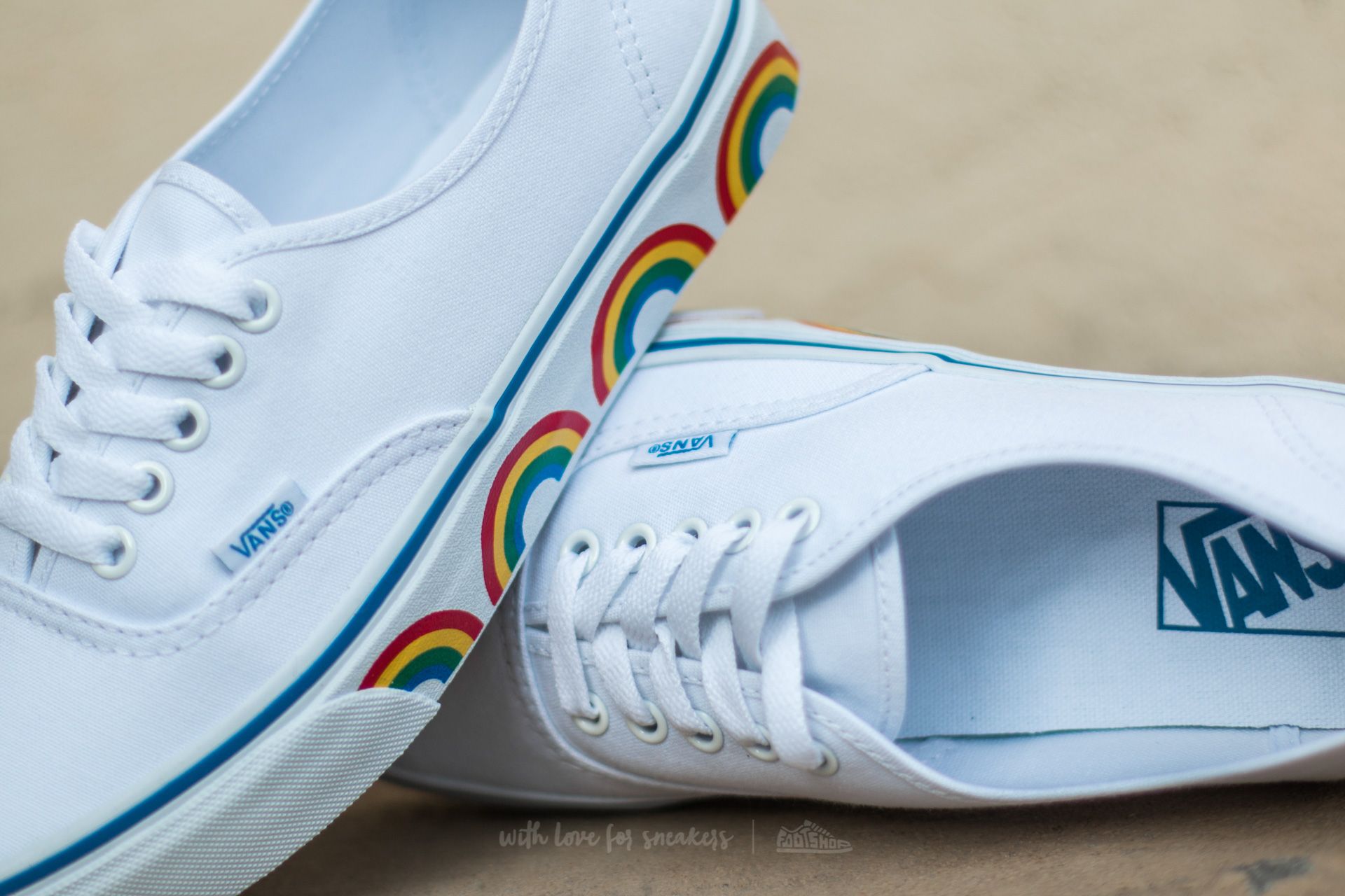 Men s shoes Vans Authentic Rainbow Tape True White Footshop