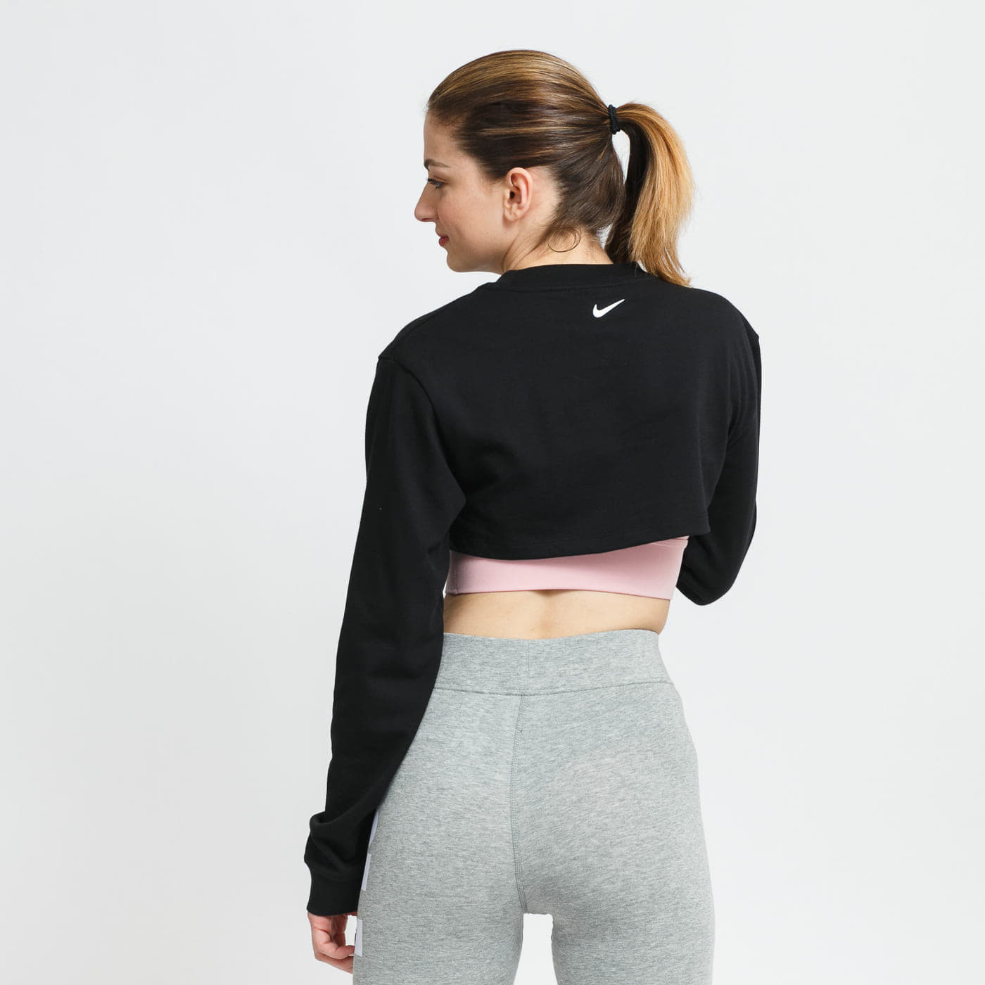Topy Nike Sportswear Long Sleeve Crop Top Print Black