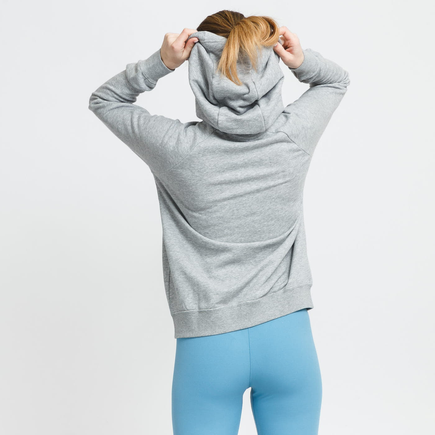 Mikiny a svetre Nike NSW Essential Fleece Full-Zip Hoodie Dk Grey Heather/ White