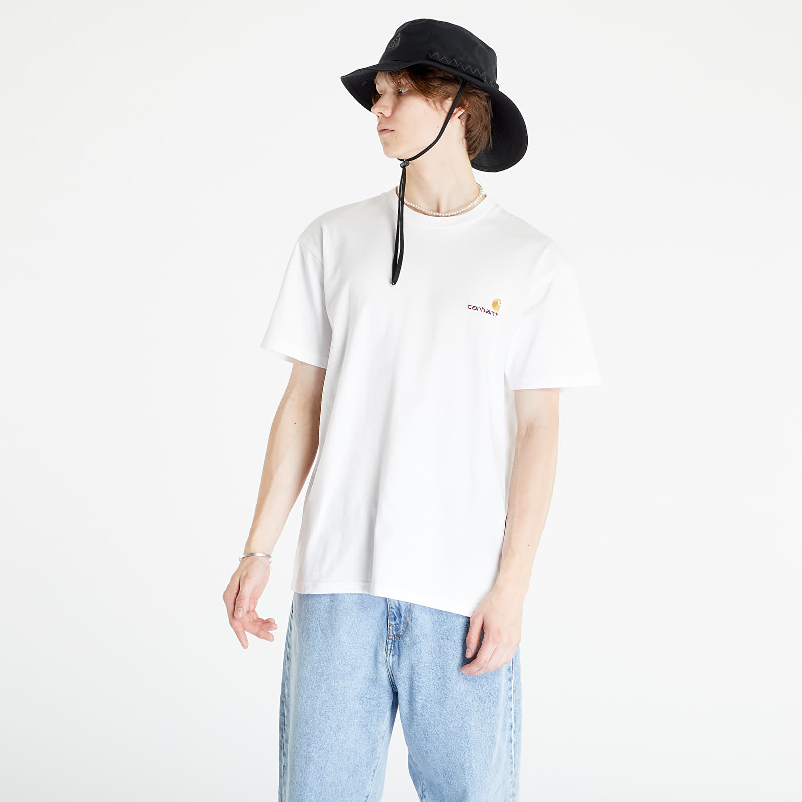 Tricouri  Carhartt WIP American Script Short Sleeve T-Shirt UNISEX White