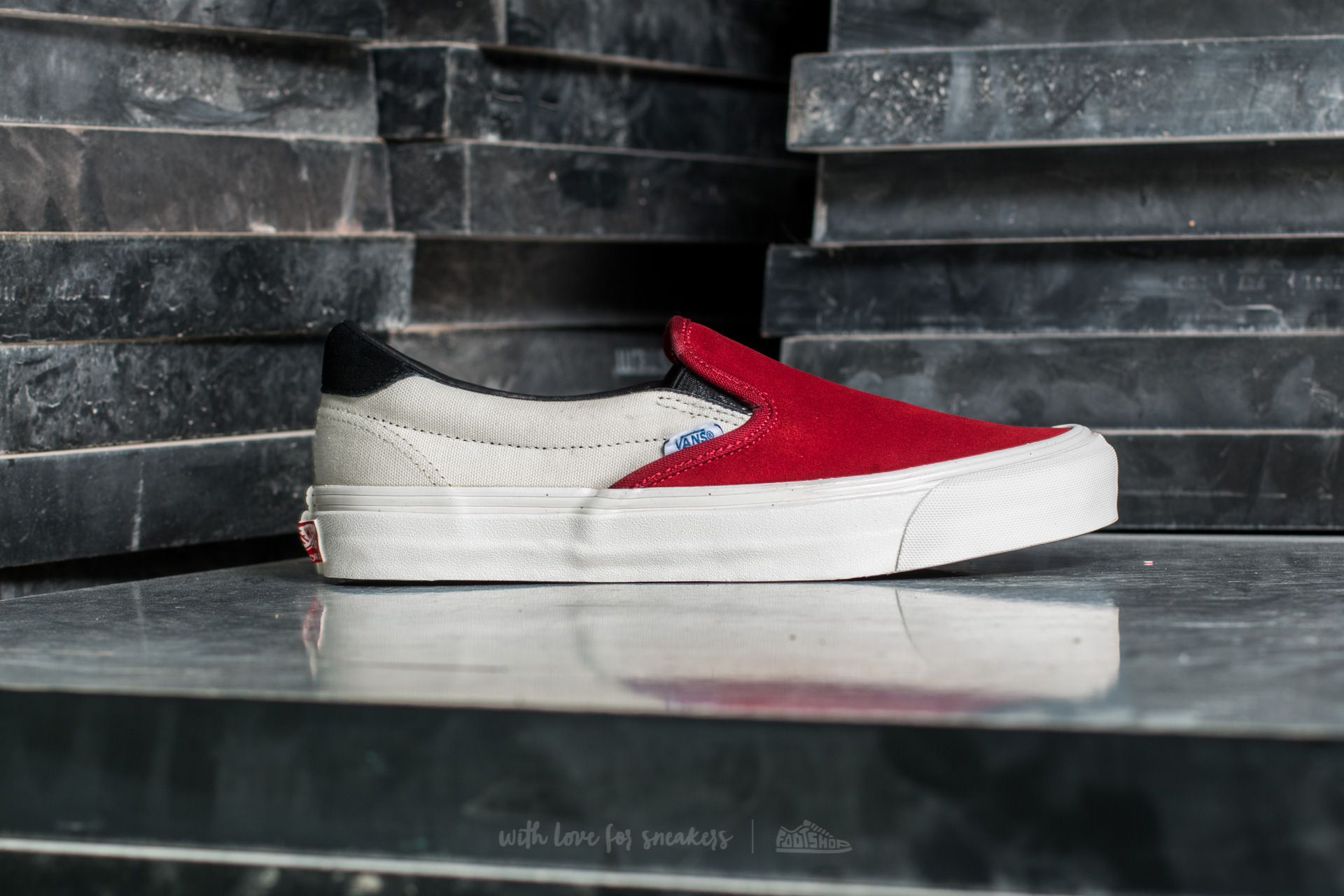 Red dahlia clearance vans slip on