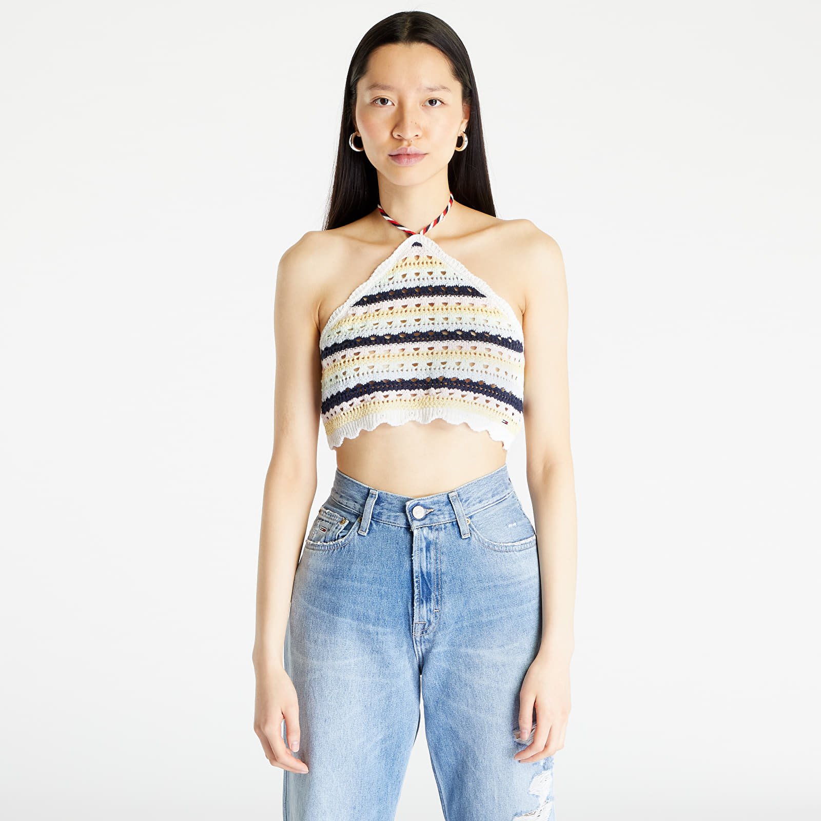 Topy Tommy Jeans Summer Crochet Top Lemon Zest/ Multi