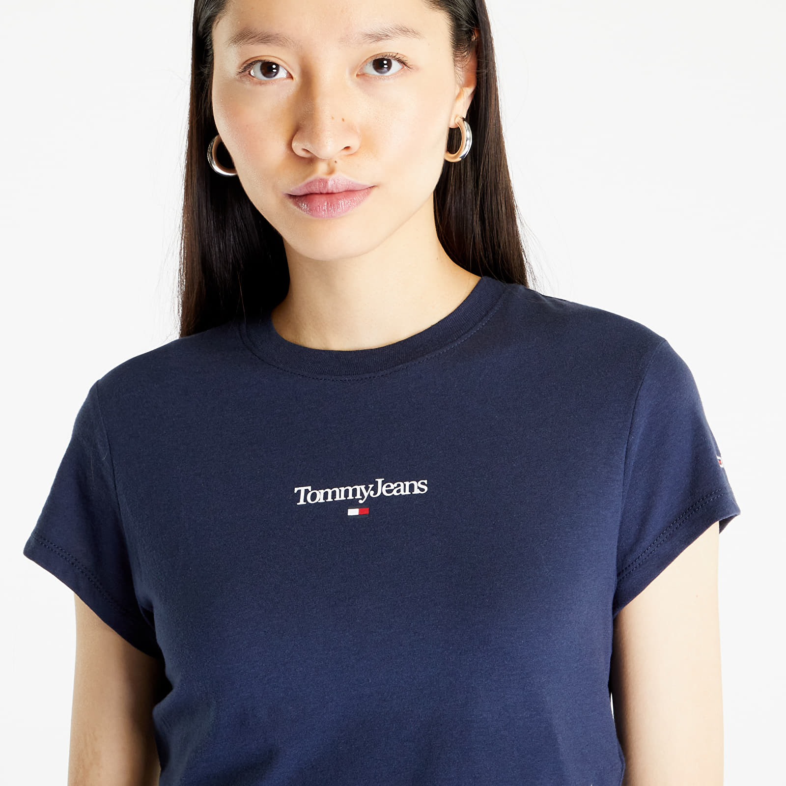 Footshop Crop Essential T-shirts Jeans T-Shirt Tommy | Twilight Navy Baby