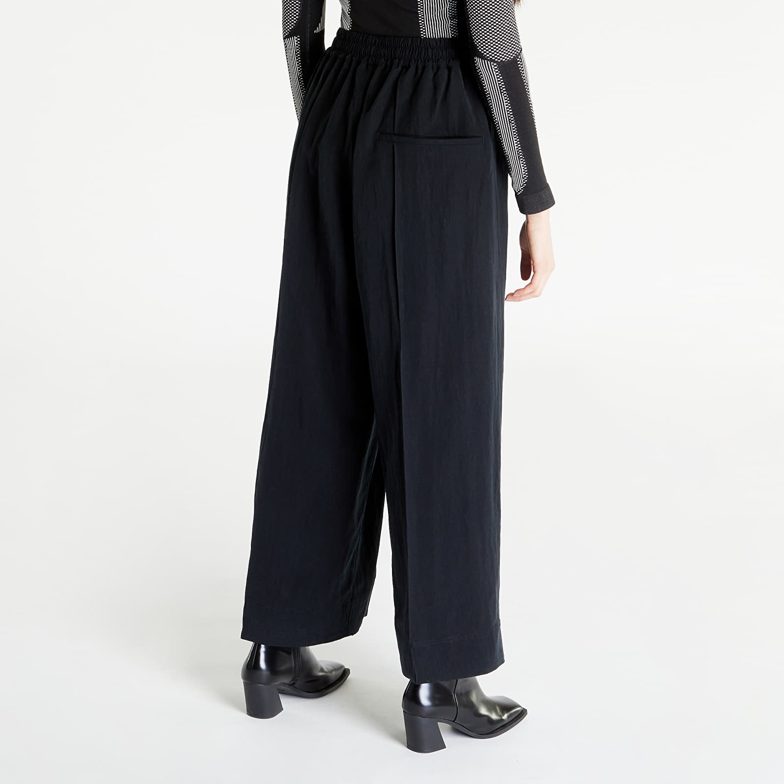 Pants Y-3 Crinkle Twill Wide-Leg Pants Black | Footshop