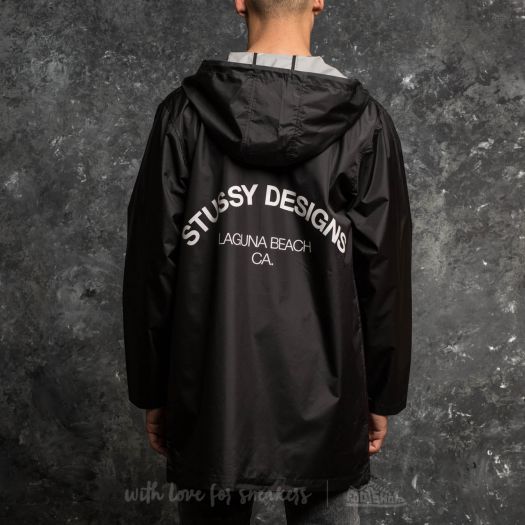Coach Jackets Stussy Long Hooded Coach Jacket Black Footshop