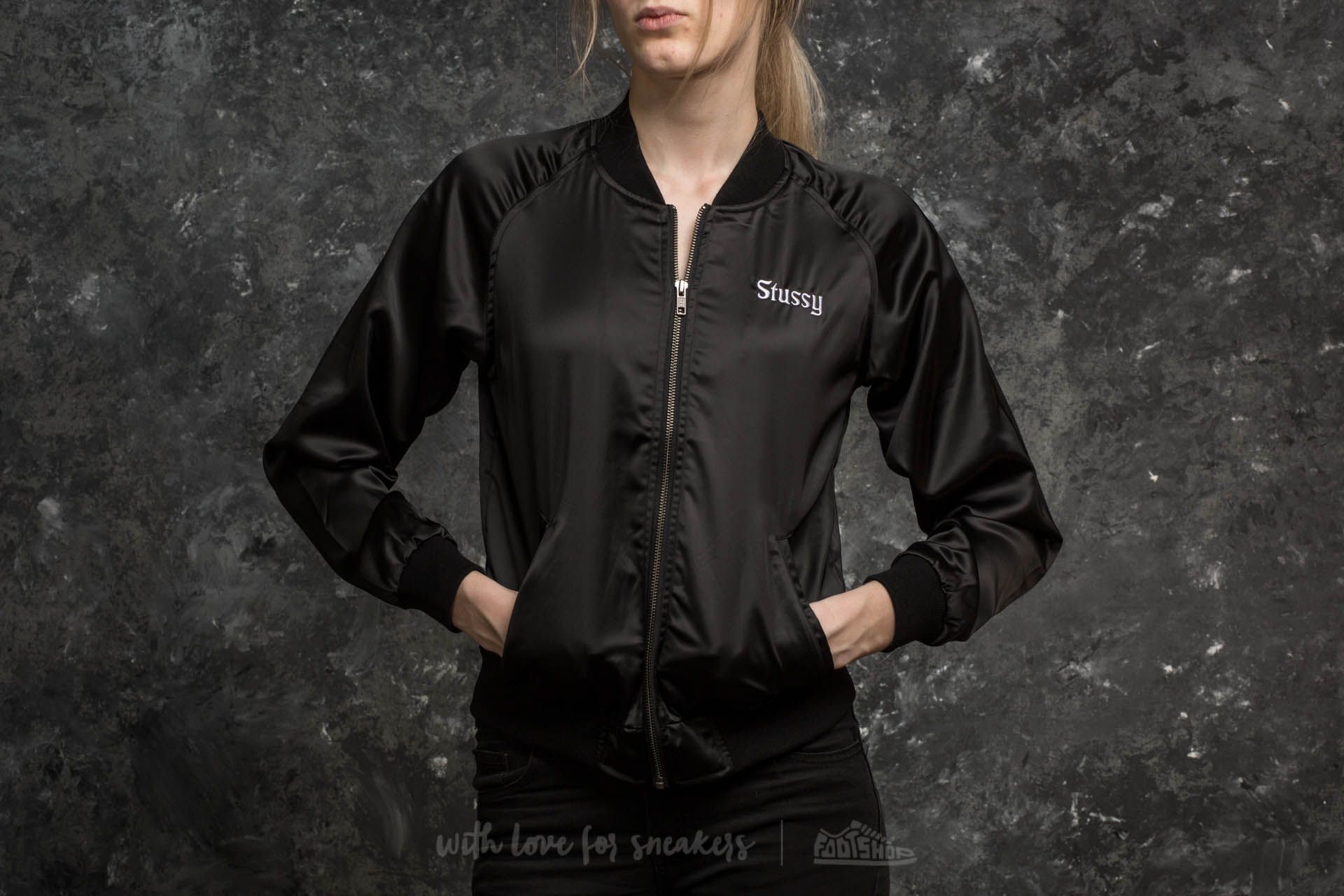 Stussy satin bomber jacket store