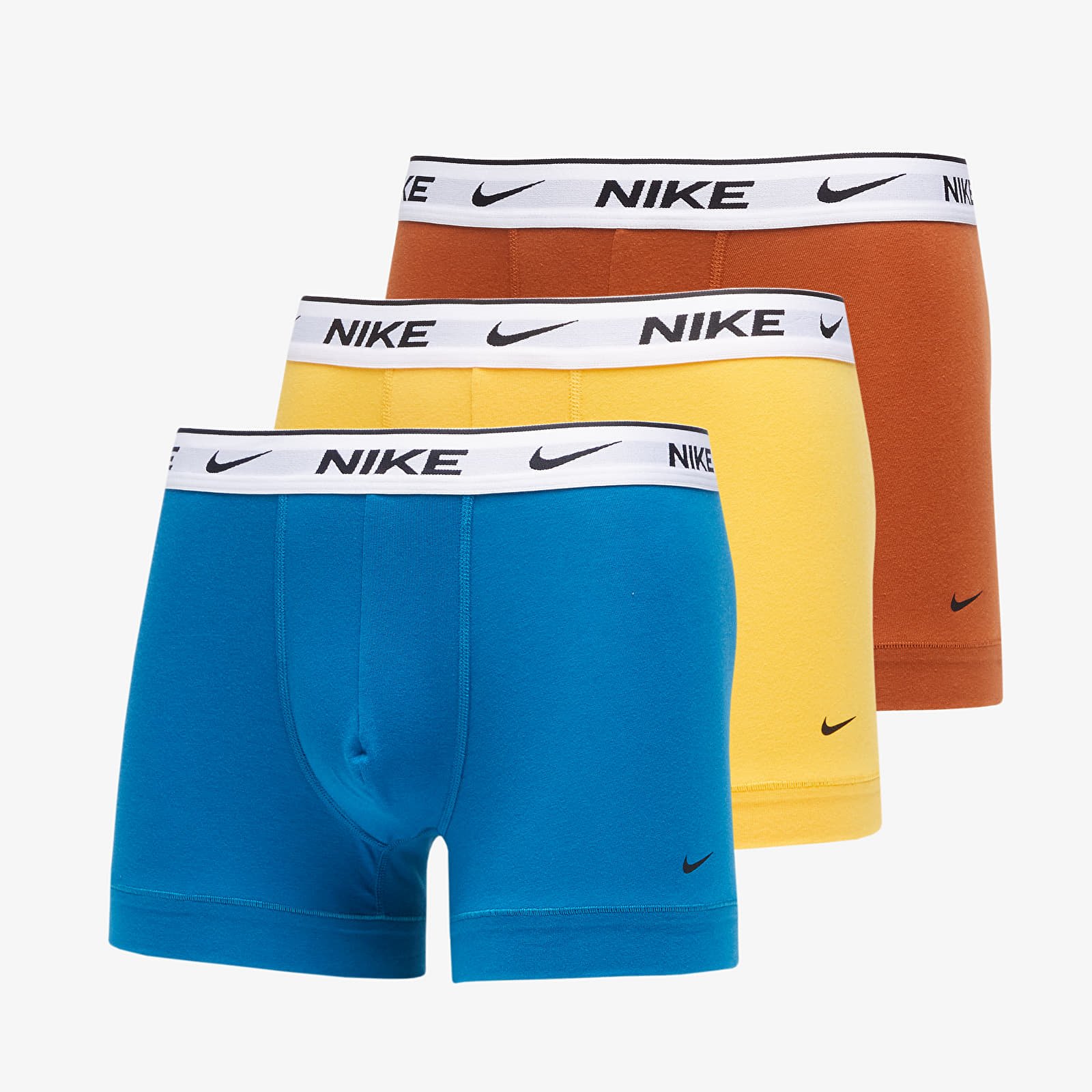 Bokseru šorti Nike Everyday Cotton Stretch Trunk 3 Pack Green Abyss/ Laser Orange/ Russet