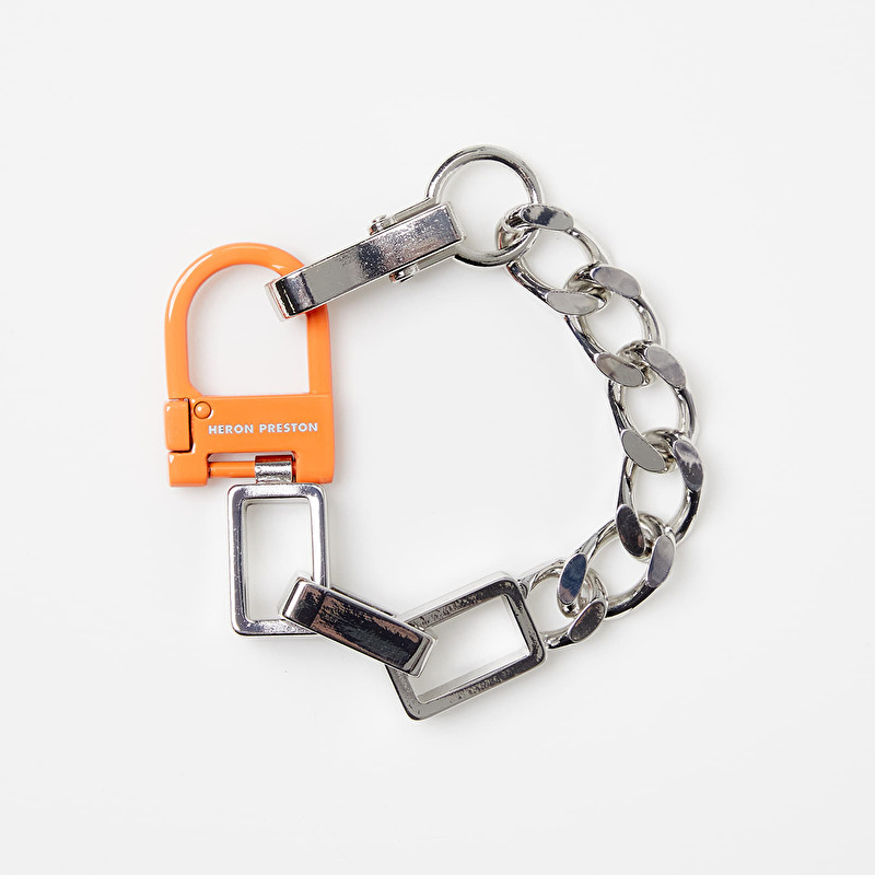 Heron Preston Multichain Square Bracelet Silver/ Orange | Footshop
