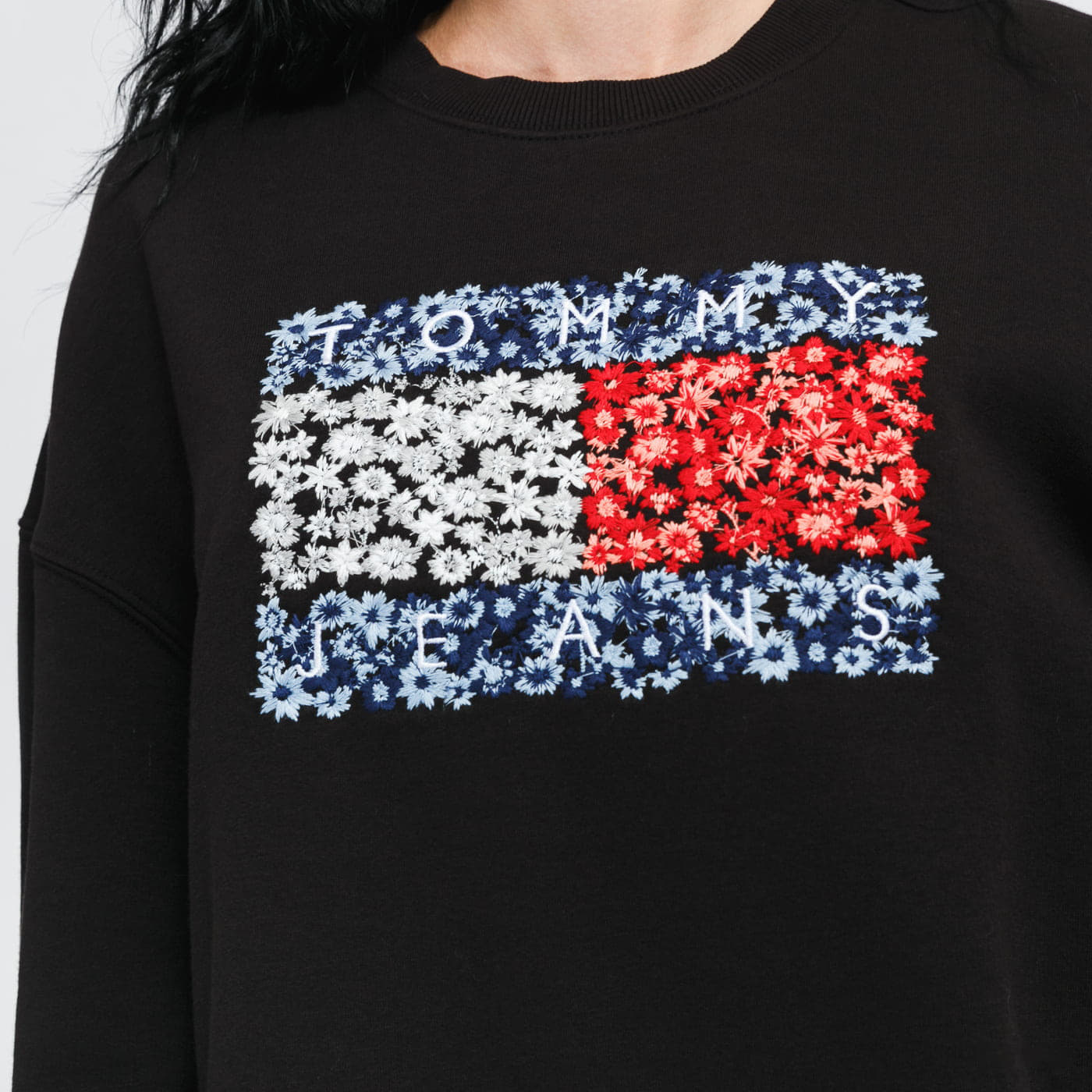 Sudaderas TOMMY JEANS W Oversized Floral Crewneck Black