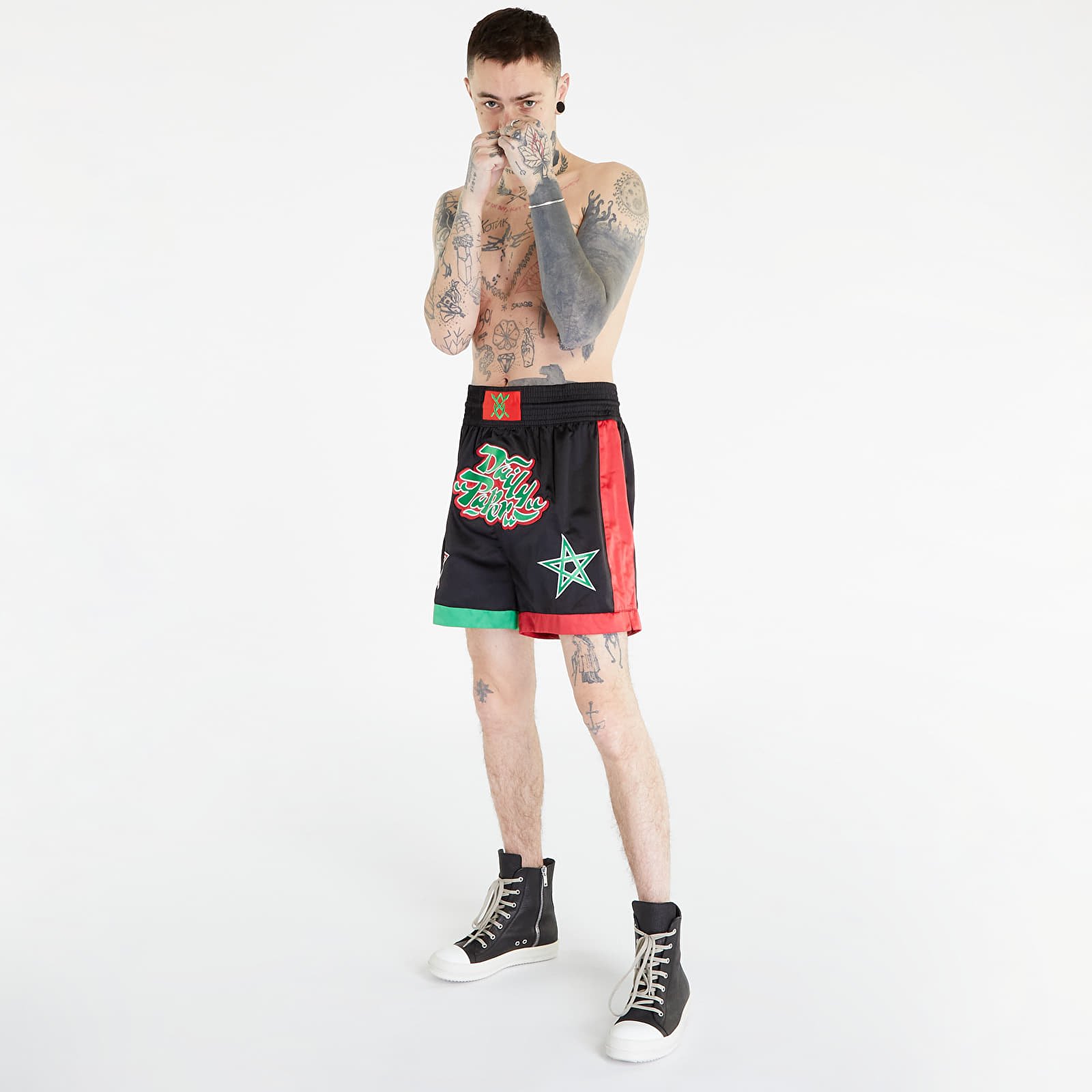 Pantaloncini Daily Paper Paithon Shorts Black/ Samba Red