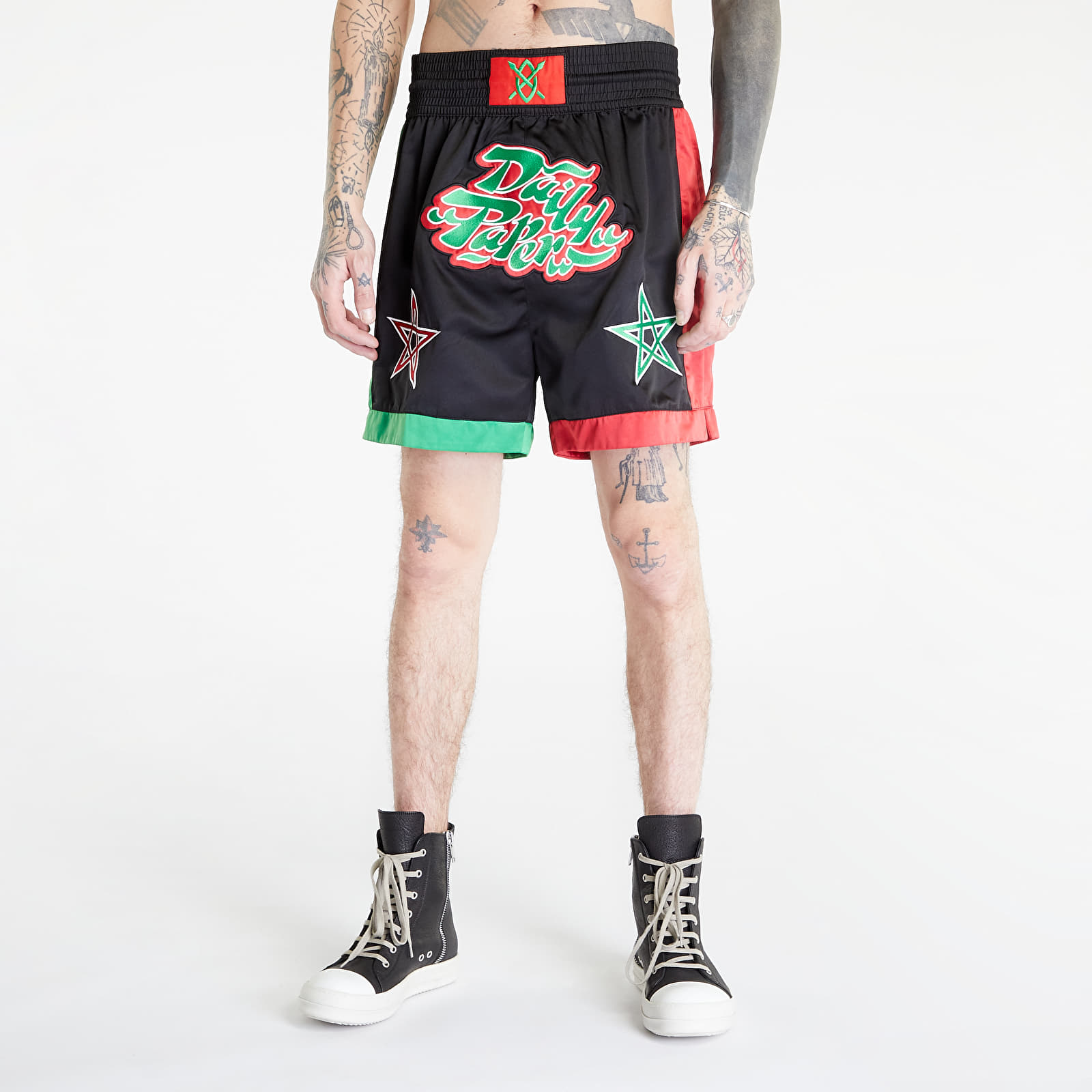 Pantaloncini Daily Paper Paithon Shorts Black/ Samba Red