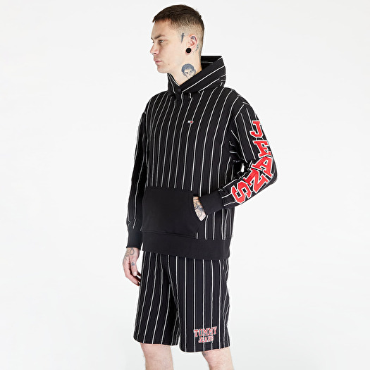Black hotsell pinstripe hoodie