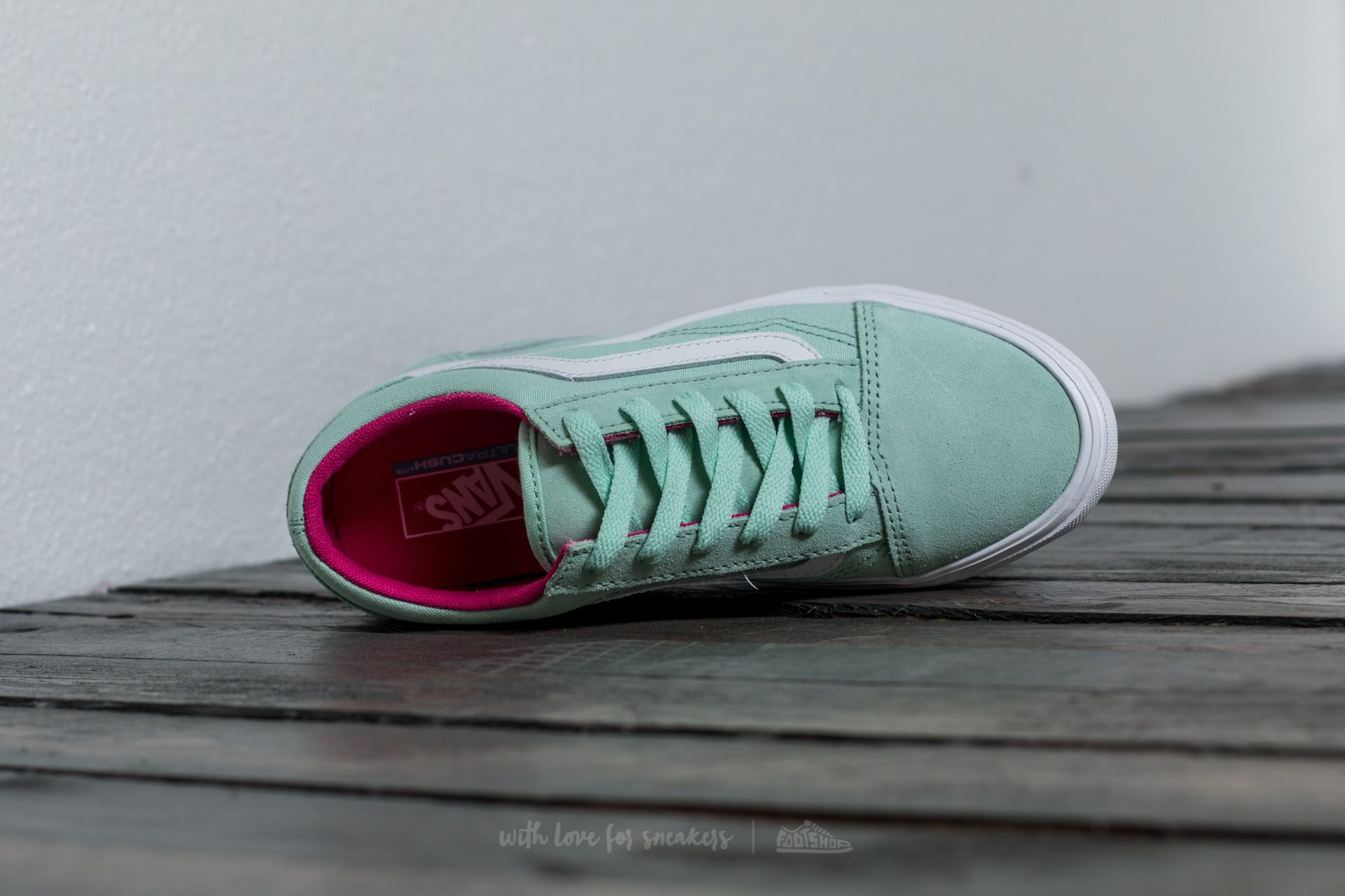 Vans grey shop green pink white