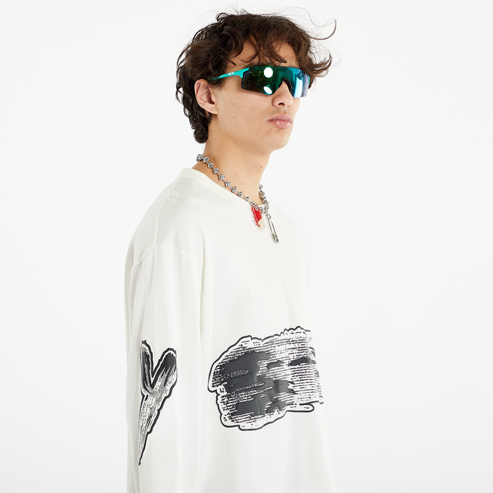 T-shirts Y-3 Graphic Logo Long Sleeve Tee Off White