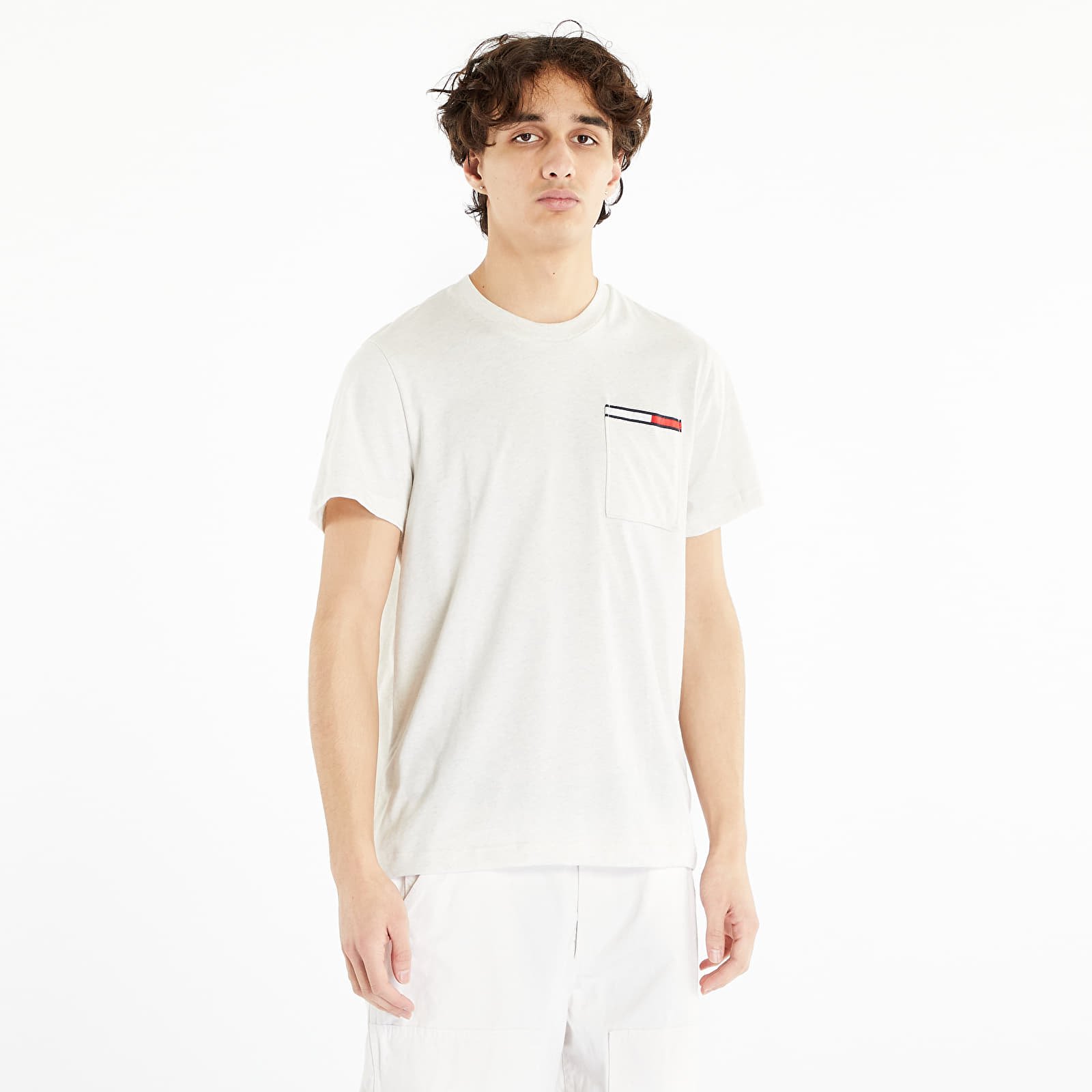 Тениски Tommy Jeans Essential Flag Pocket Short Sleeve Tee White Heather