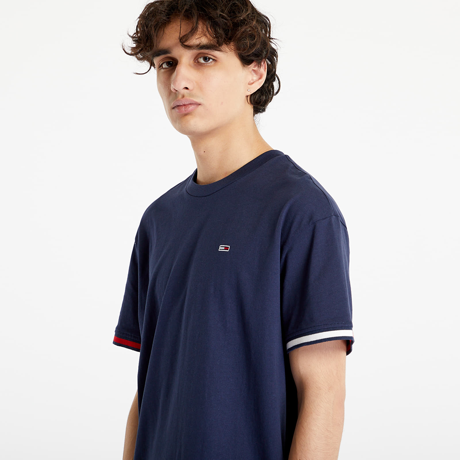 T shirts Tommy Jeans Relaxed Flag Cuff Te T Shirt Twilight Navy
