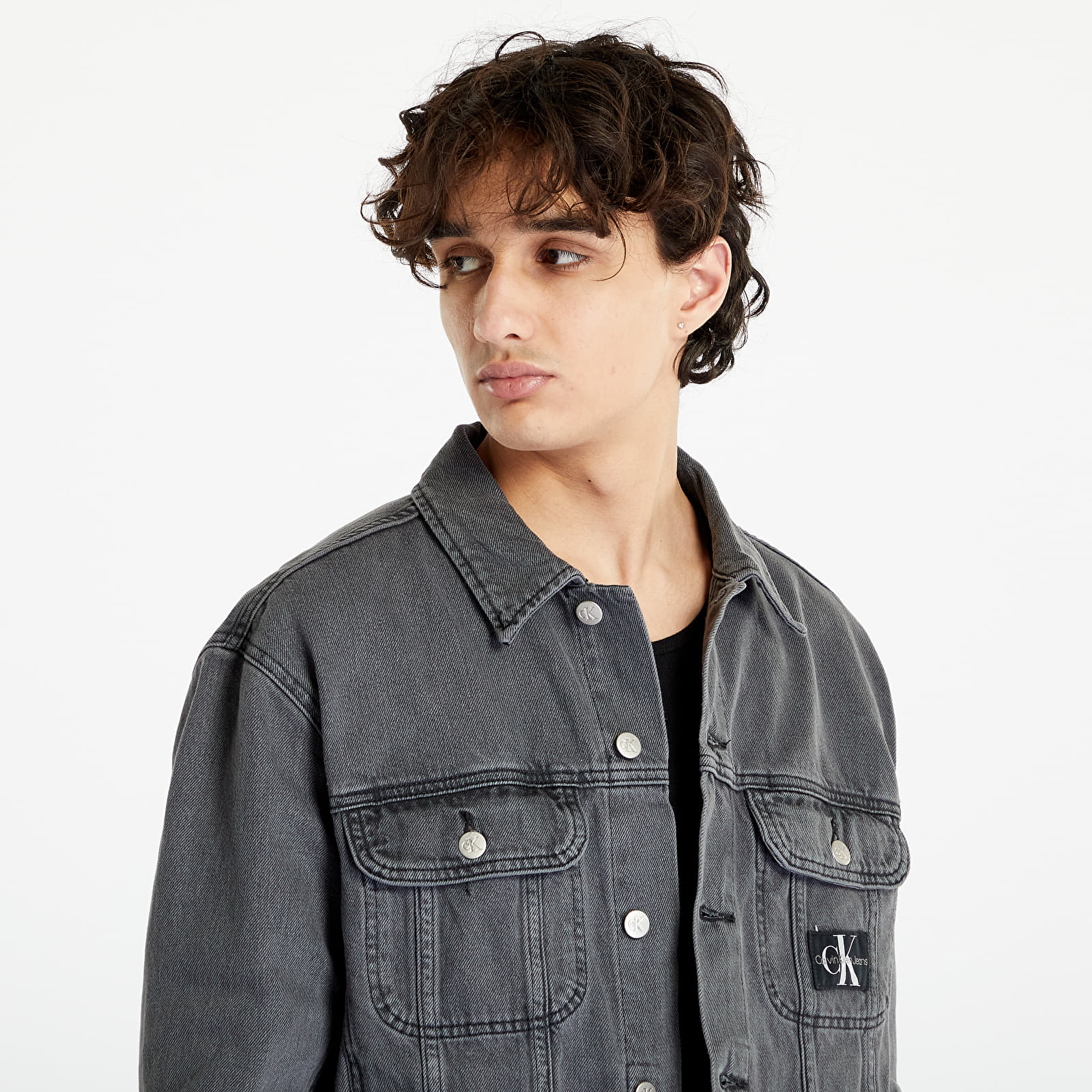 Black denim jacket store calvin klein