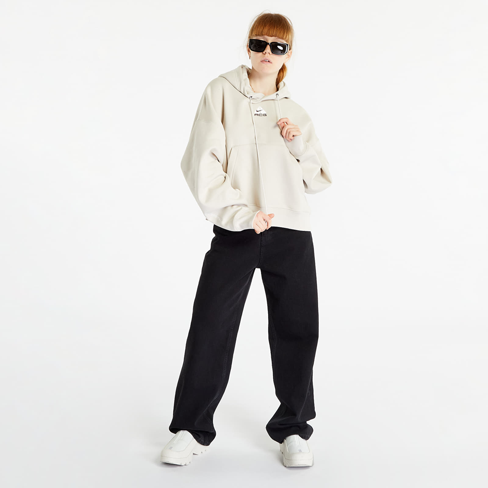 Mikiny Nike ACG Therma-FIT Women's "Tuff Knit" Fleece Hoodie Light Orewood Brown/ Summit White