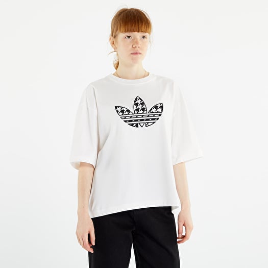 T shirts adidas Originals Houndstooth Trefoil Infill Tee White Footshop