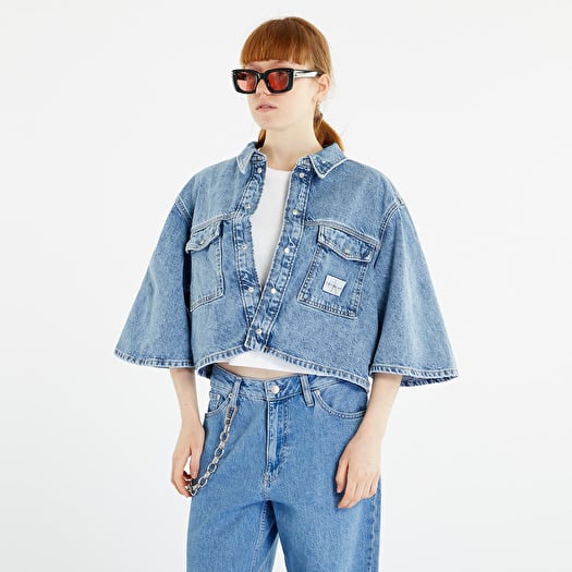 Short oversized denim jacket clearance