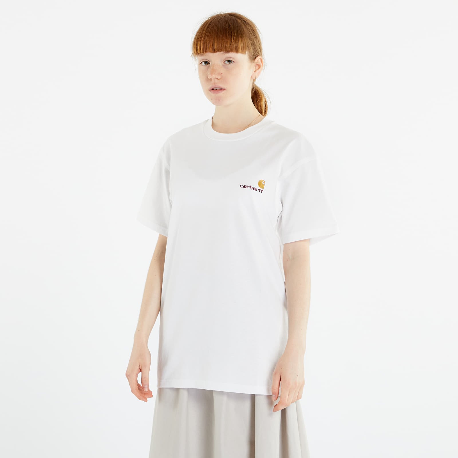 Tricouri  Carhartt WIP American Script Short Sleeve T-Shirt UNISEX White