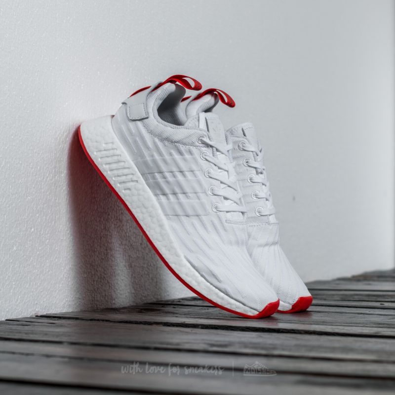 NWOB adidas NMD R2 White Core Red Two Toned- Size 8.5 Men adidas NMD R2 White Red | KicksOnFire main image 2