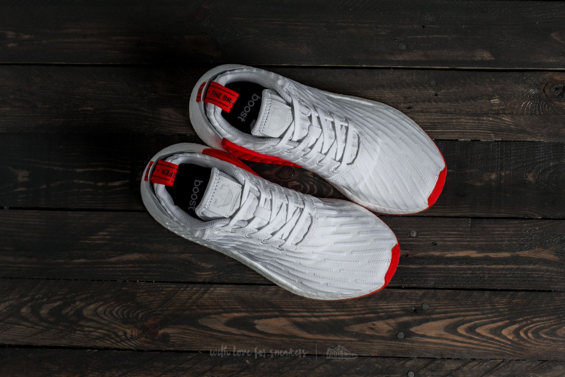 Men s shoes adidas NMD R2 Primeknit Ftw White Ftw White Core Red Footshop