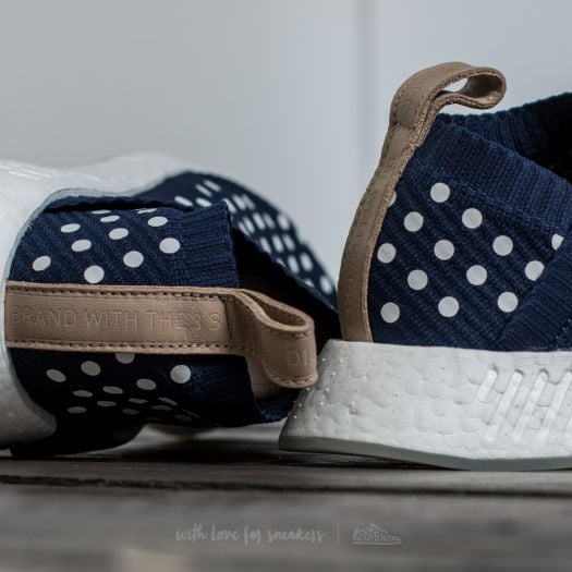 Adidas originals women's nmd_cs2 primeknit  collegiate navy/white top