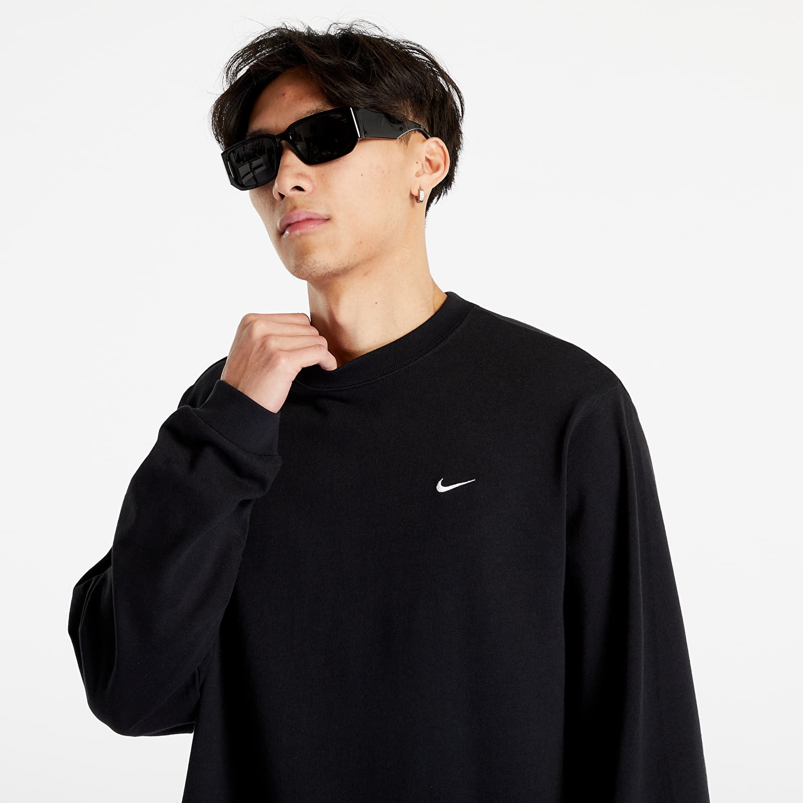 T-Shirts Nike Solo Swoosh Unisex Long-Sleeve Top Black/ White
