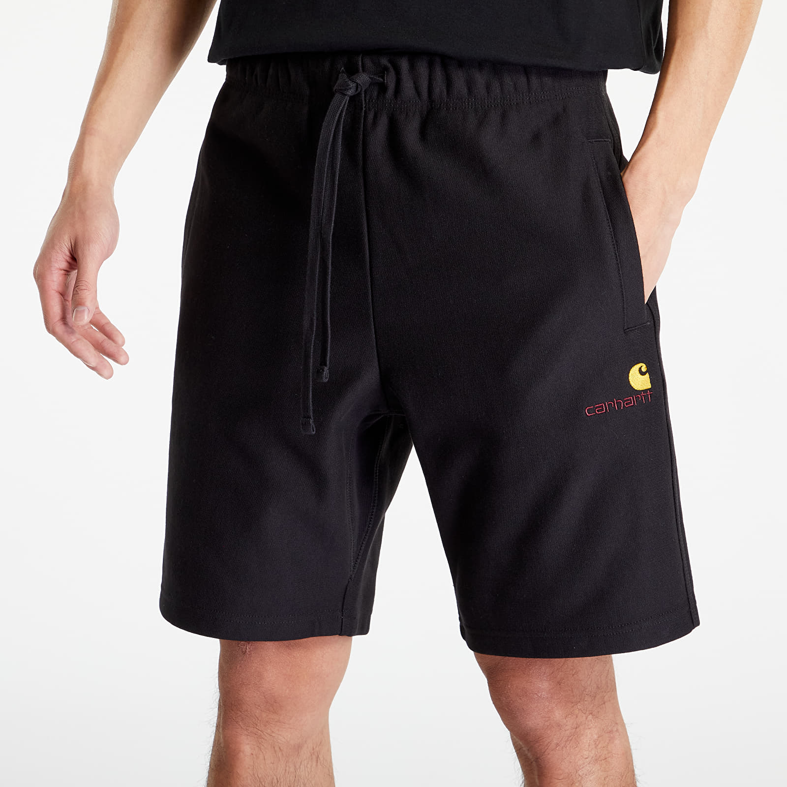 Šorti Carhartt WIP American Script Sweat Short Black 