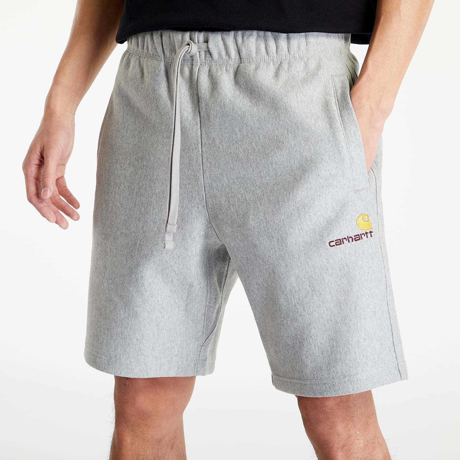 Shorts Carhartt WIP American Script Sweat Short Grey Heather 