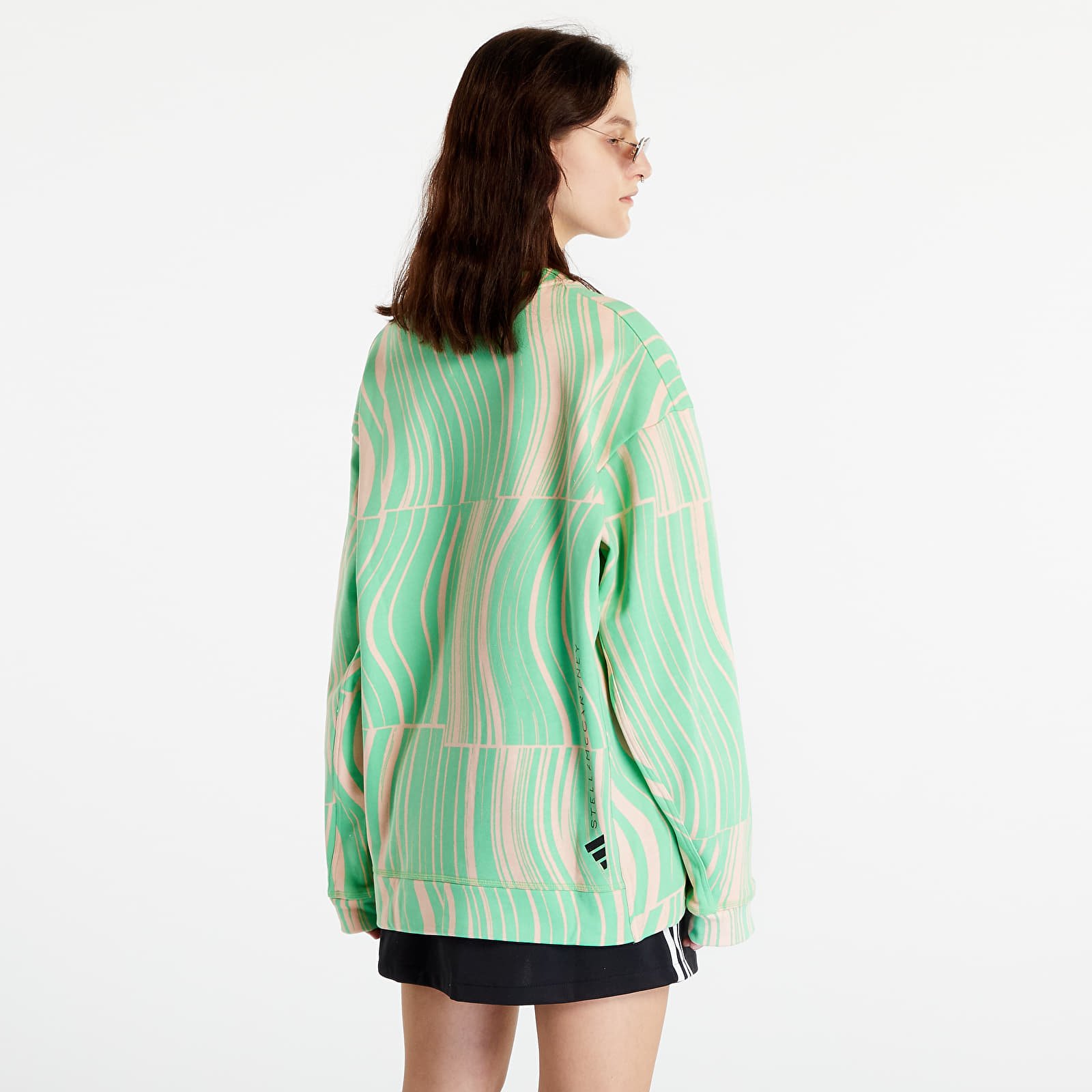 Džemperiai su gobtuvais ir džemperiai adidas x Stella McCartney Truecasuals Graphic Sweatshirt Screaming Green/ Blush Pink