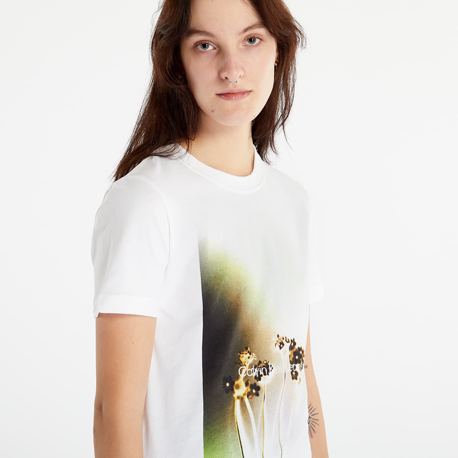 T-Shirts Calvin Klein Jeans Floral Photoprint Tee Bright White