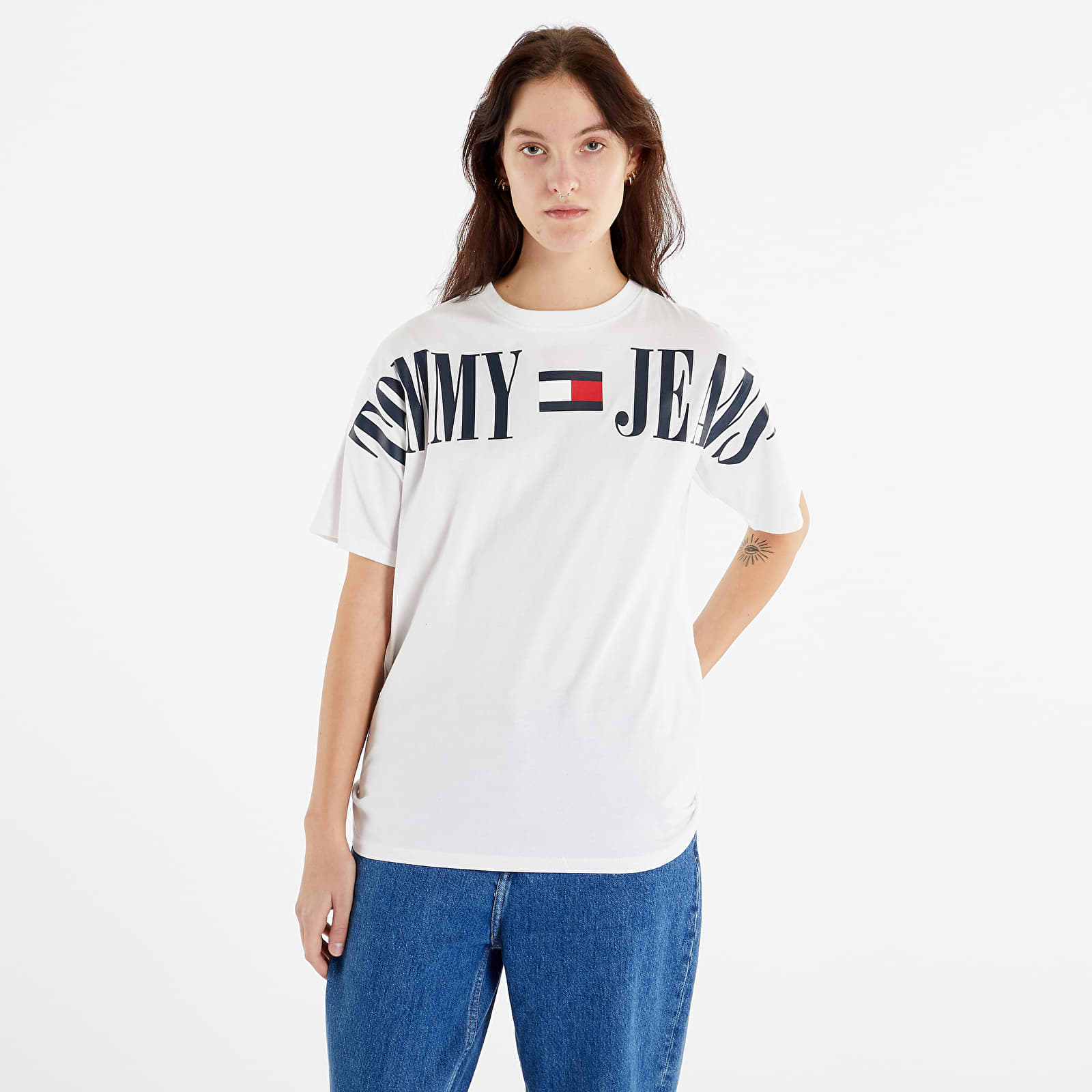 Marškinėliai Tommy Jeans Oversized Archive 1 Short Sleeve T-Shirt White
