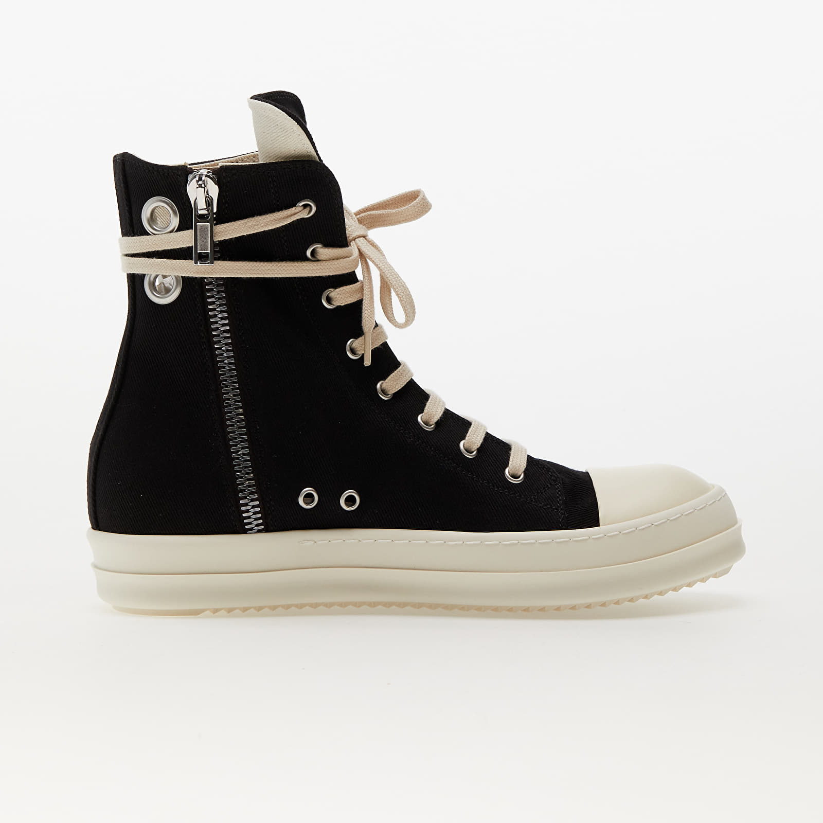 Férfi cipők Rick Owens Denim Shoes - Sneaks Black/ Milk/ Milk