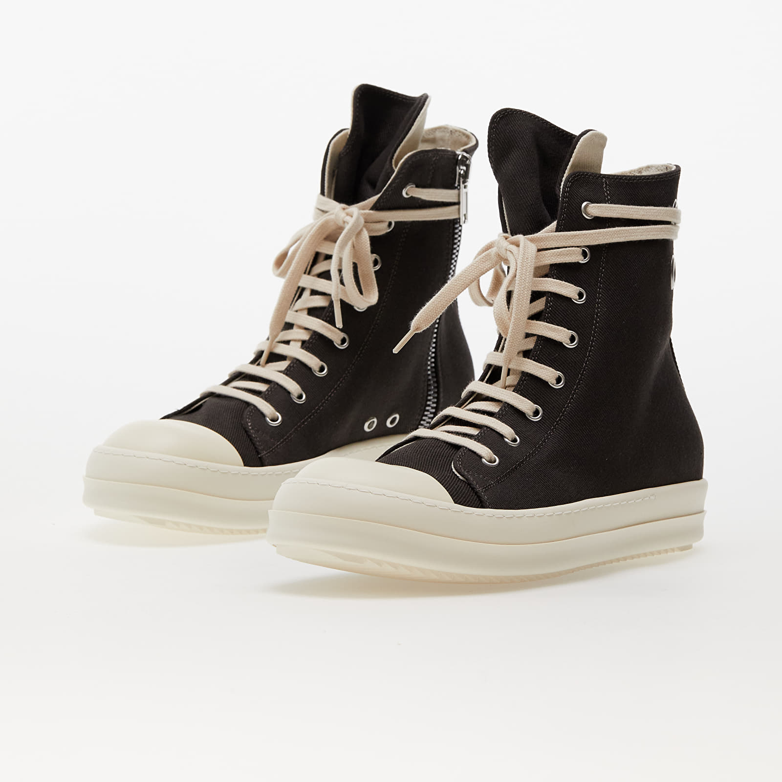 Herren Sneaker und Schuhe Rick Owens Denim Shoes - Sneaks Dark Dust/ Milk/ Milk