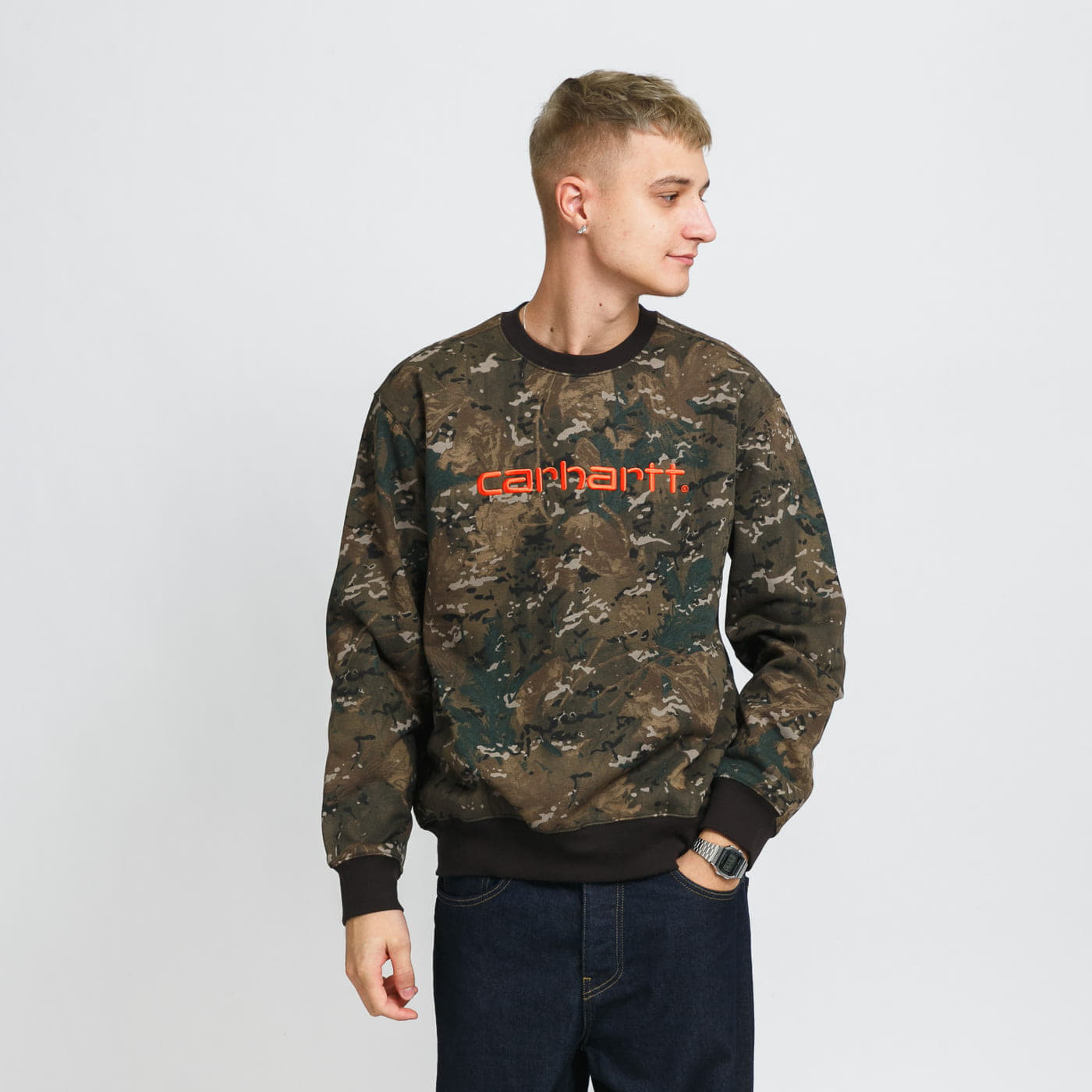 Carhartt Wip Men's Snake Camouflage Cotton Shirt Green main image 1