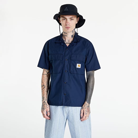 Shirts Carhartt WIP Wynton Short Sleeve Shirt Navy | Footshop
