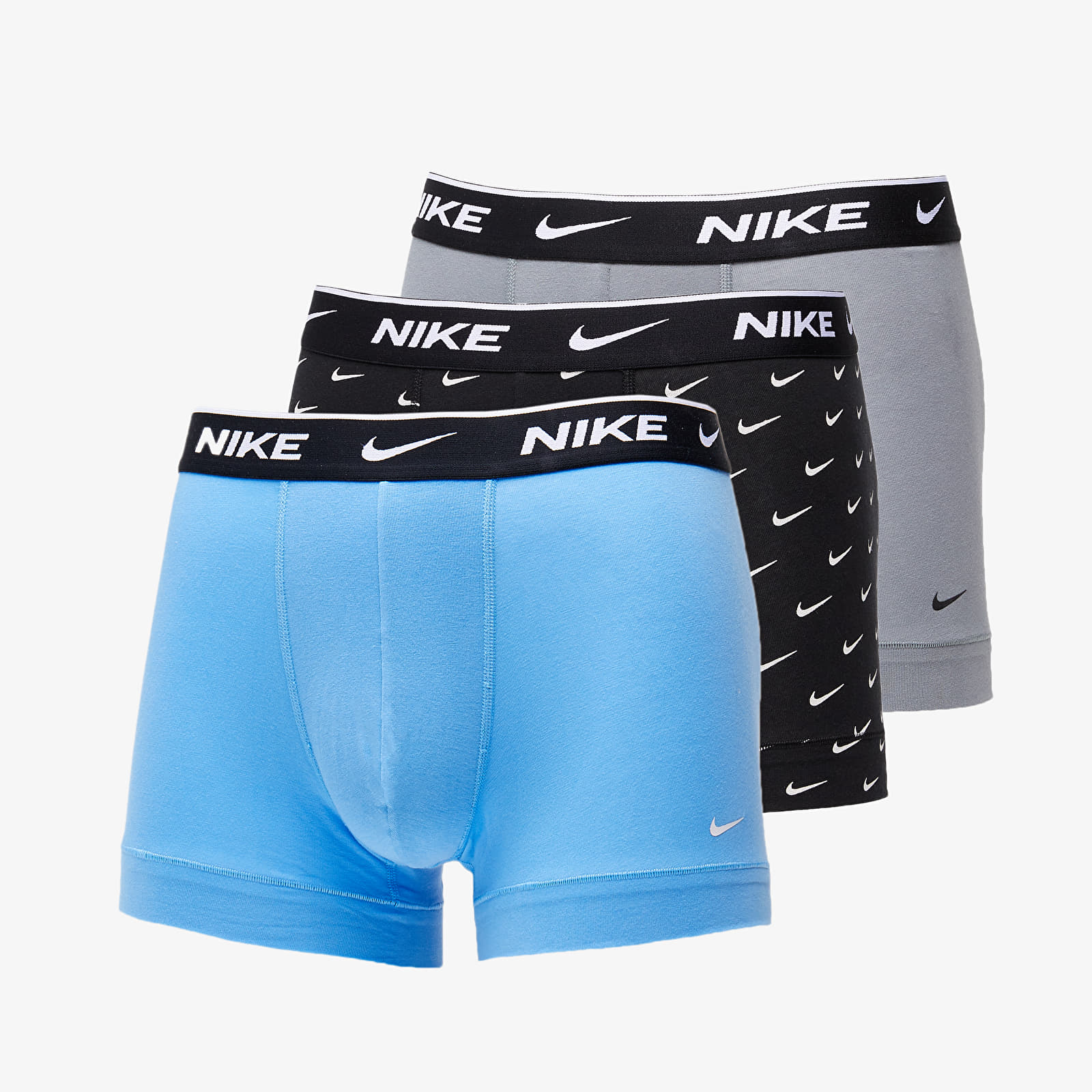 Боксерки Nike Dri-FIT Trunk 3-Pack Swoosh Print/ Grey/ University Blue