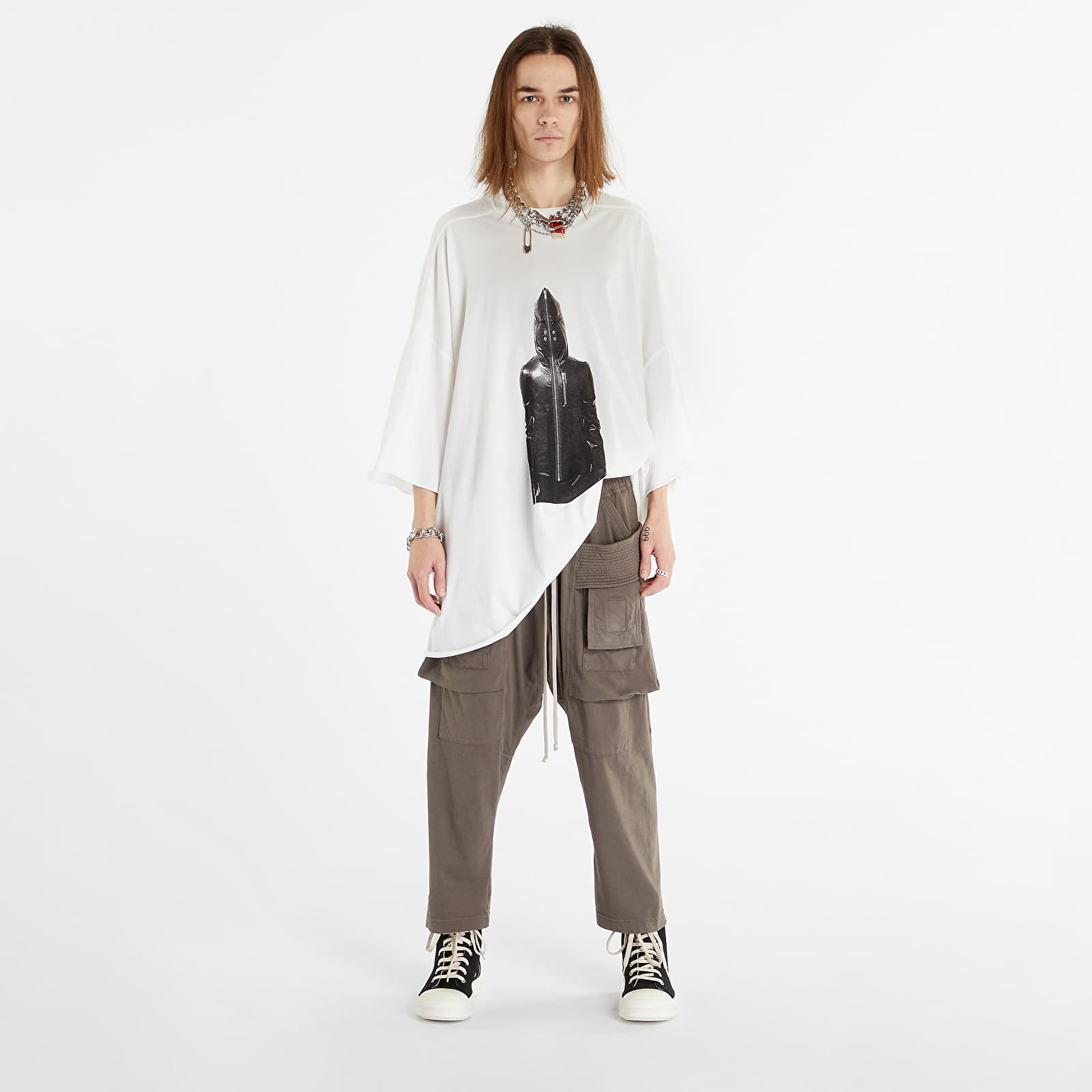 Kelnės Rick Owens DRKSHDW Creatch Cargo Cropped Drawstring Pants Dust