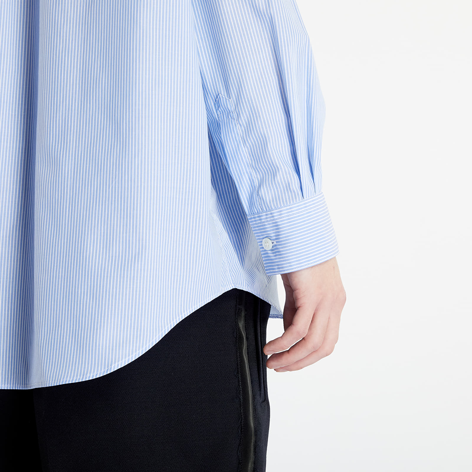 COMME des GARCONS cotton Forever Round Stripe Long sleeve shirt tops FZ-B22 White blue XL