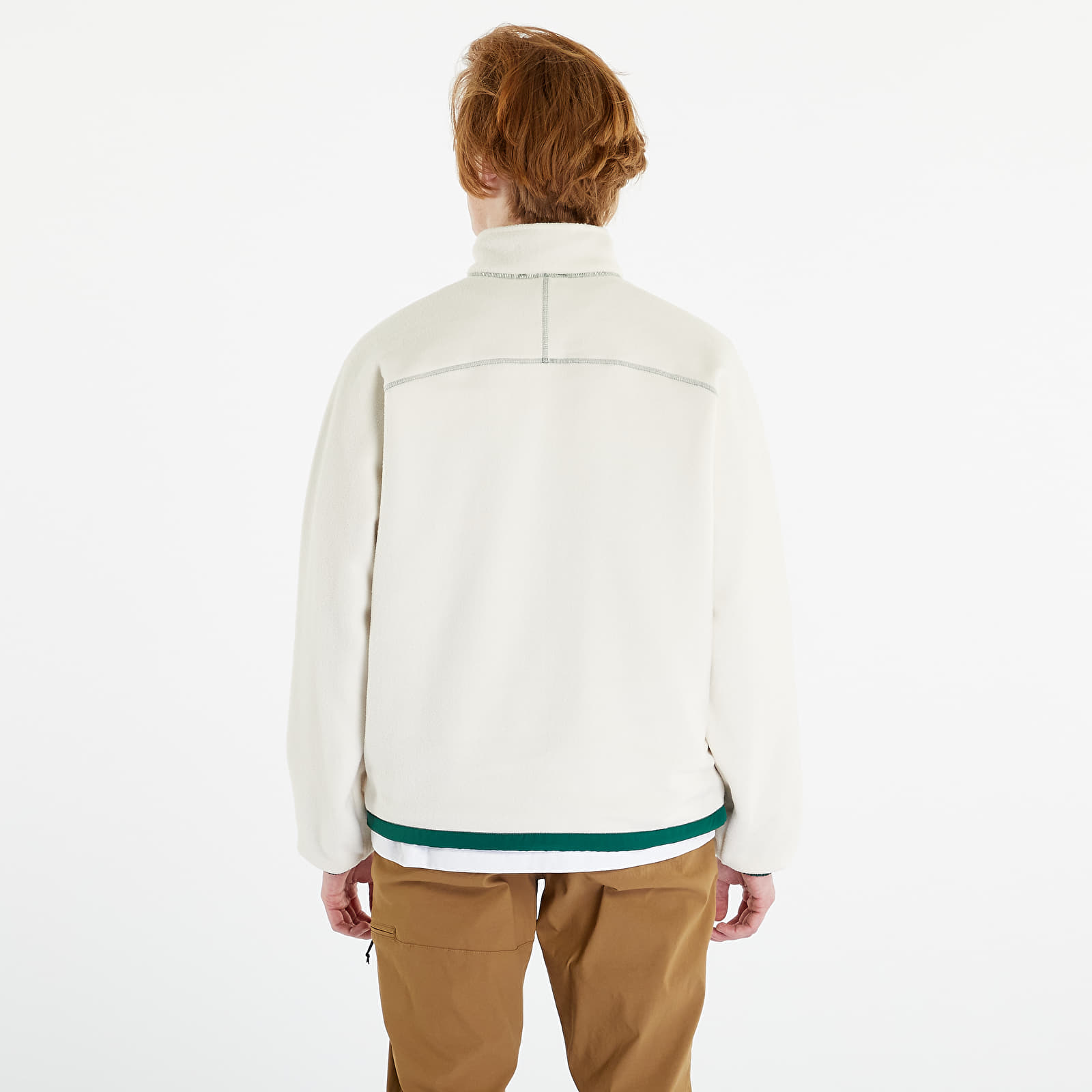 Jakne  adidas Adventure Fleece Reversible Polar Half Zip Jacket Wonder White/ Dark Green